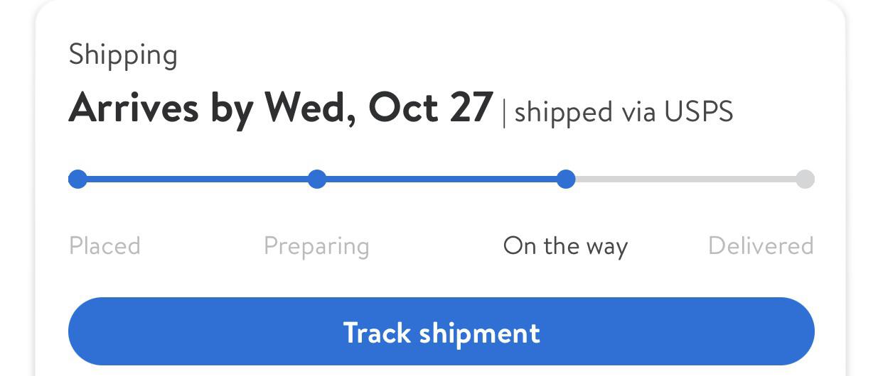 My package has finally been shipped! But Walmart used snail mail on