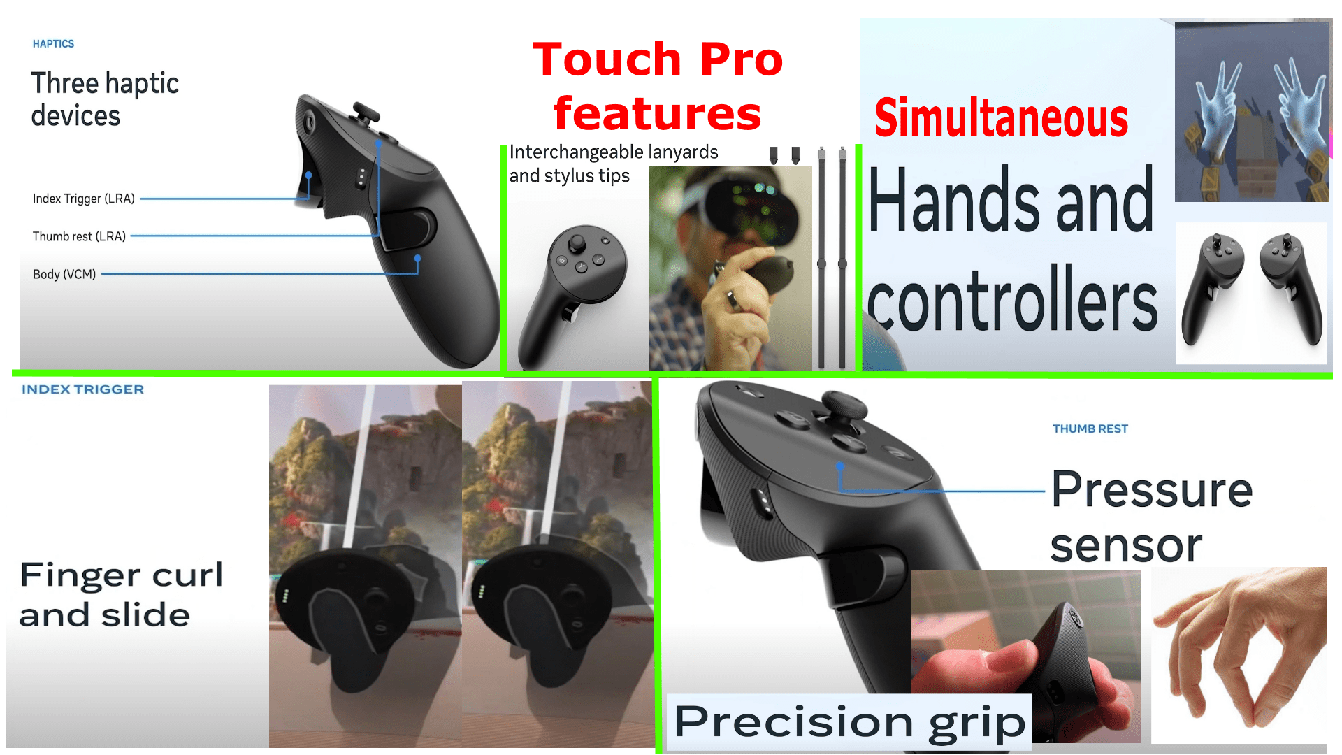 [Touch Pro features] 3 Haptics, Pressure Sensor, Precision Grip