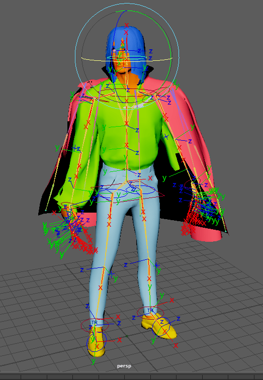 Struggling with cloak rig (HIK) r/Maya