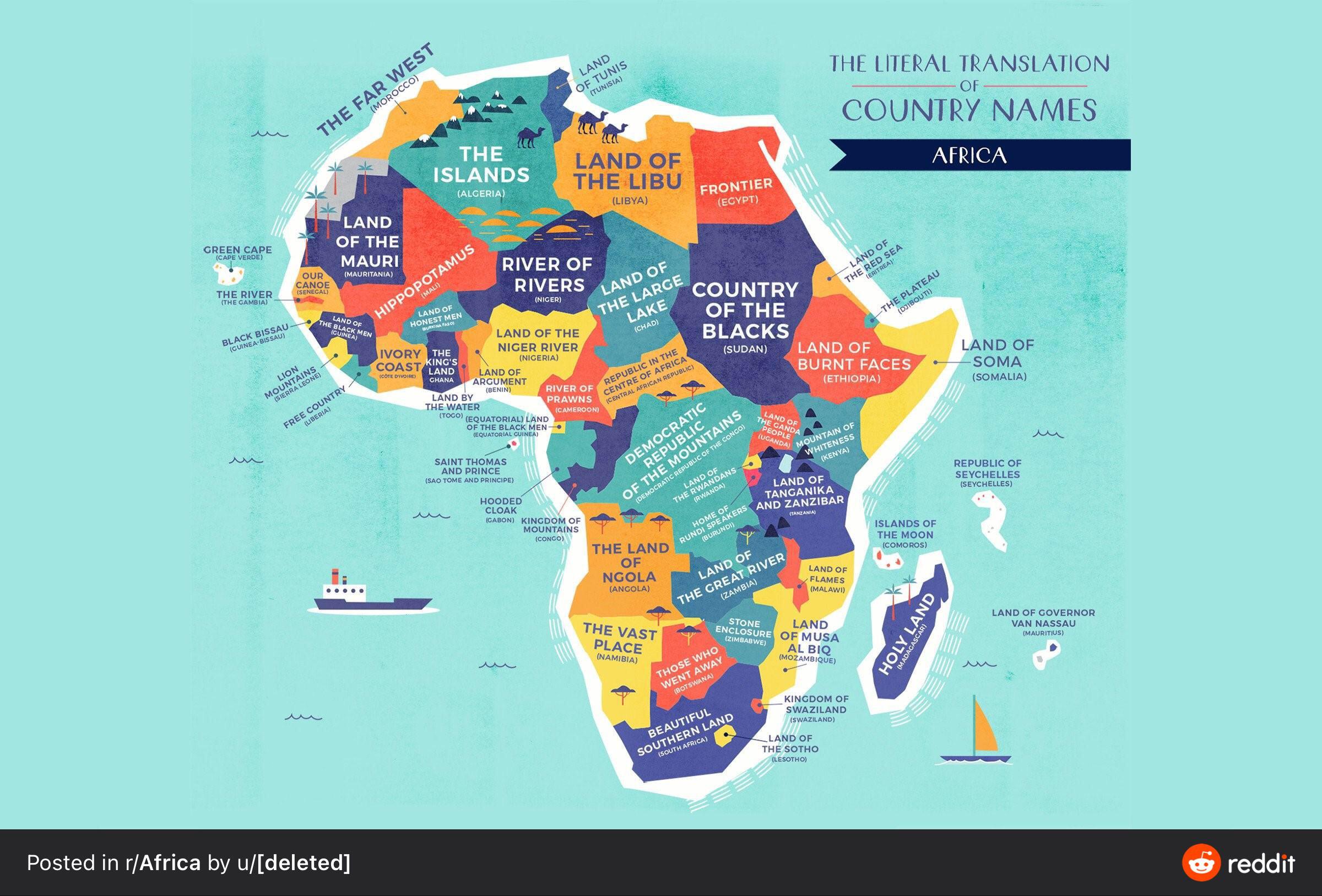 The meaning of African Country names. r/coolguides