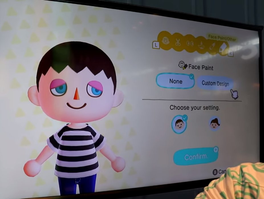 Face paint screen and gender setting r/AnimalCrossing