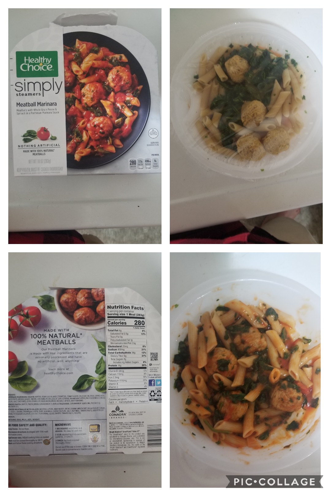 Healthy Choice Meatball Marinara (9/10). The sauce and pasta was