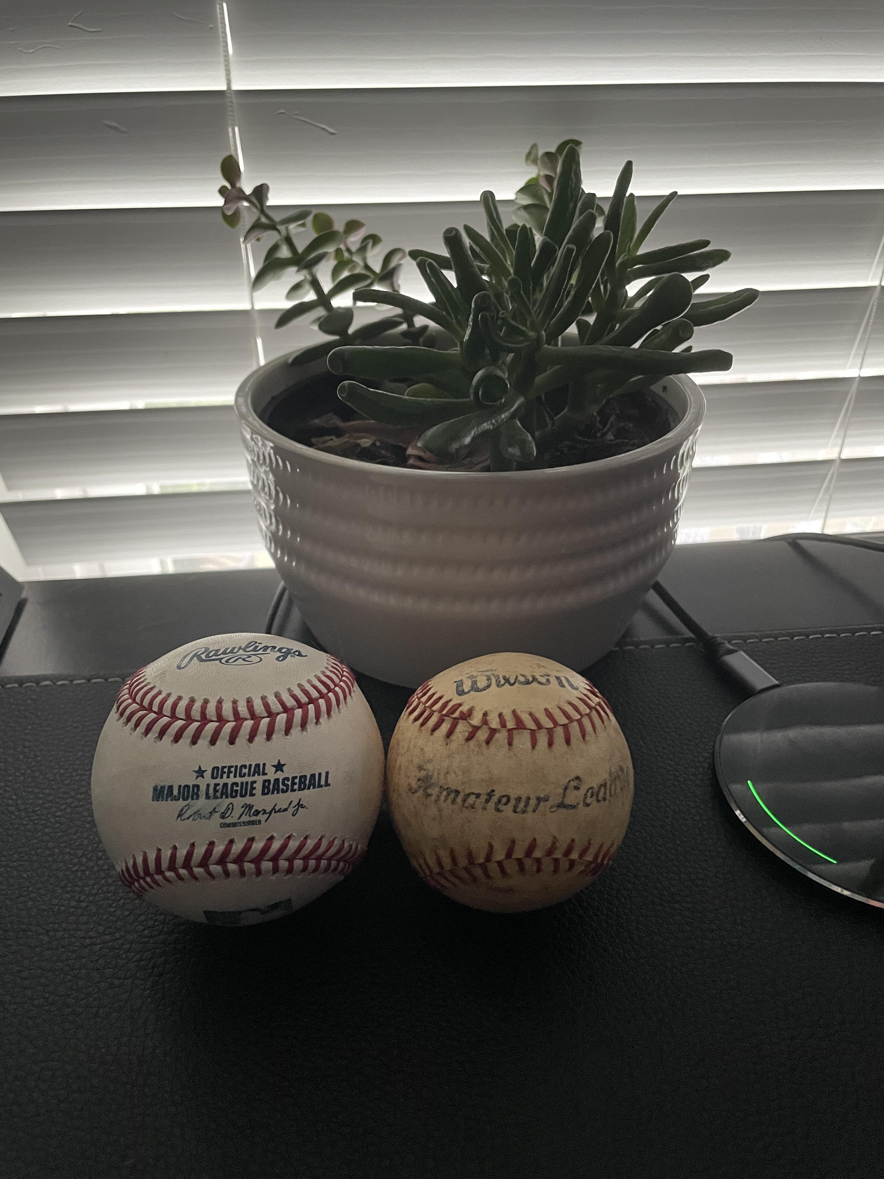 AAA ball vs an unknown older baseball. Anyone know anything about the