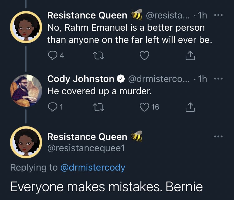 "I can excuse murder but I draw the line at Bernie Sanders