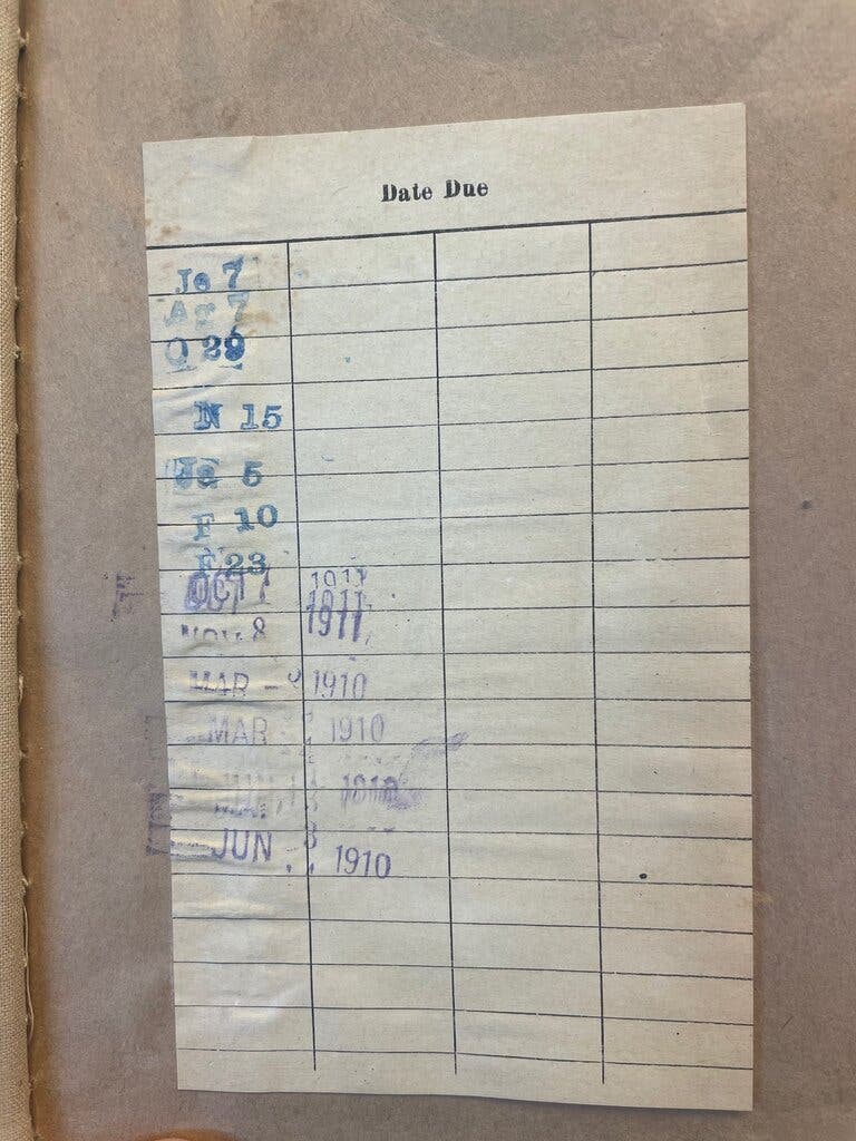 Checkout record of a book checked out of the Boise Public Library in