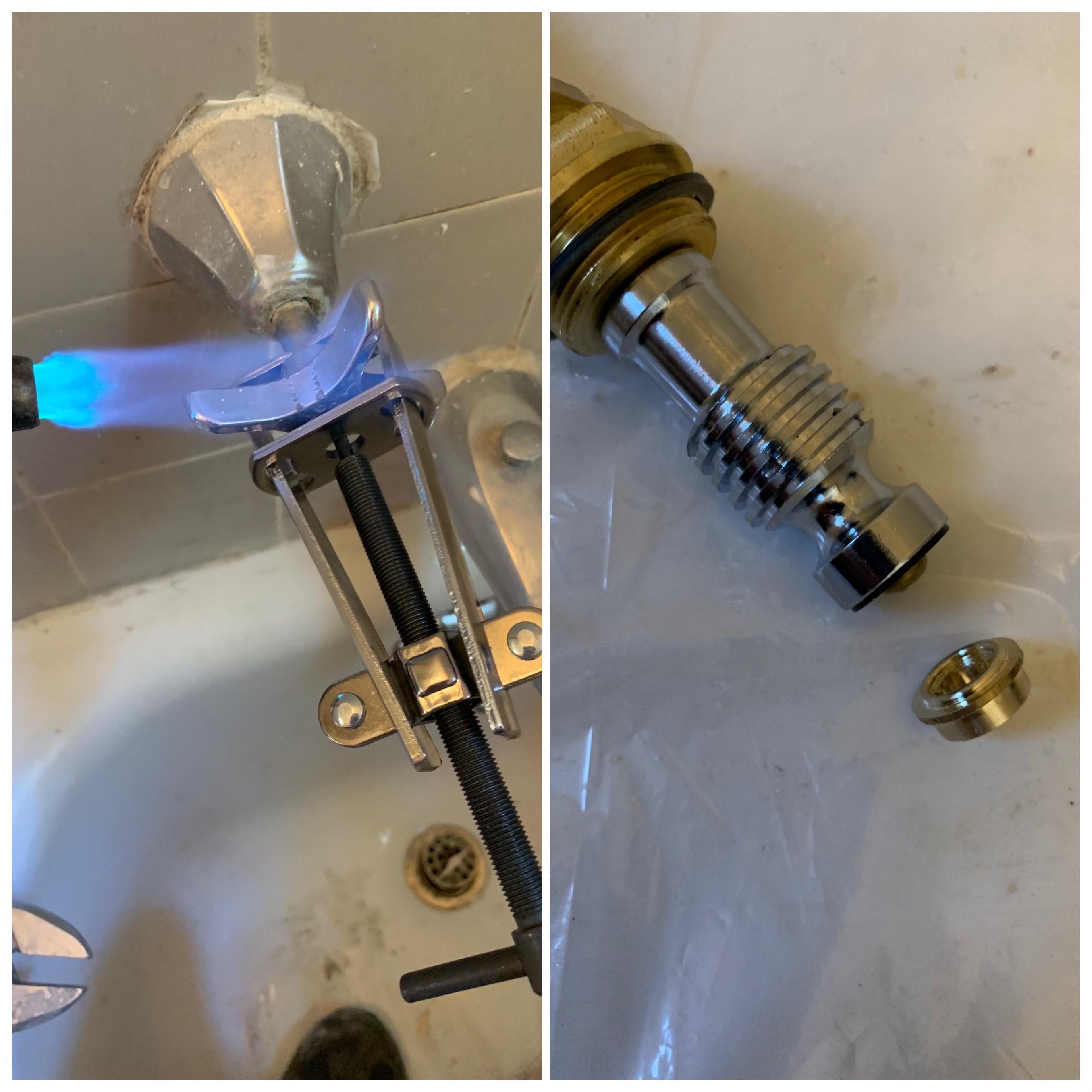 Old bath stem replacement and question in the comments. : r/Plumbing