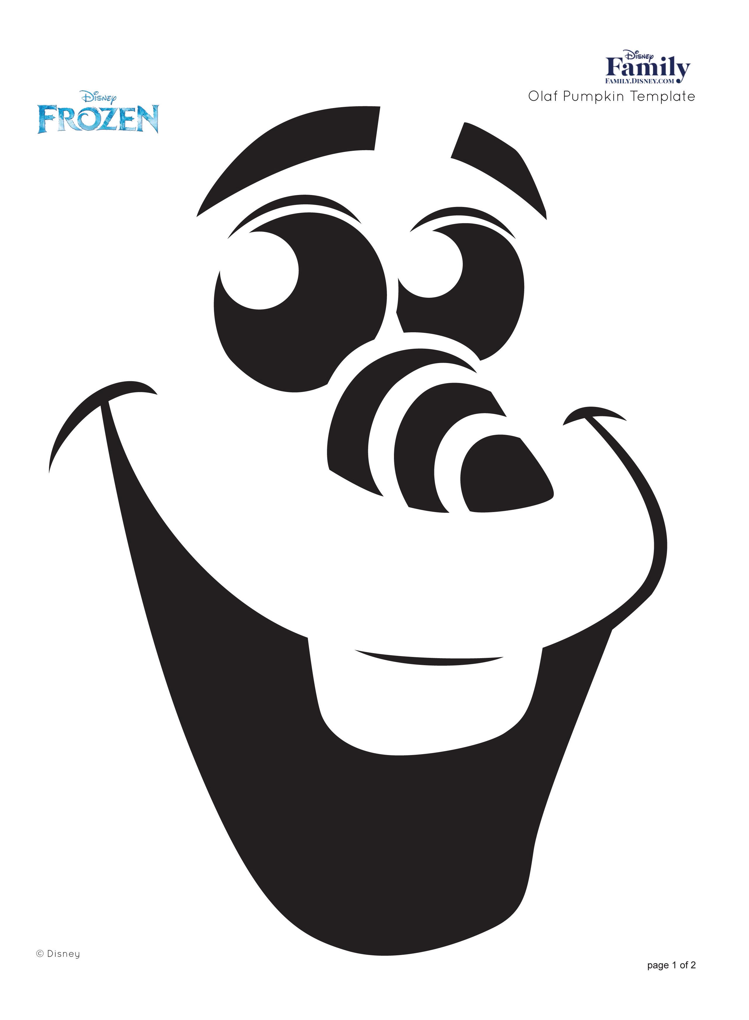 Frozen Olaf Pumpkin Stencils