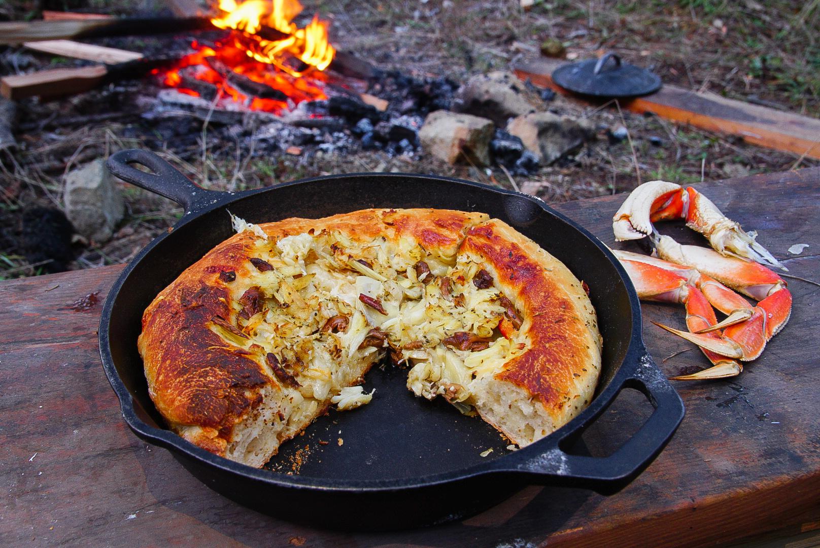 Dungeness crab, artichoke, wild chanterelle mushroom CAMPFIRE PIZZA