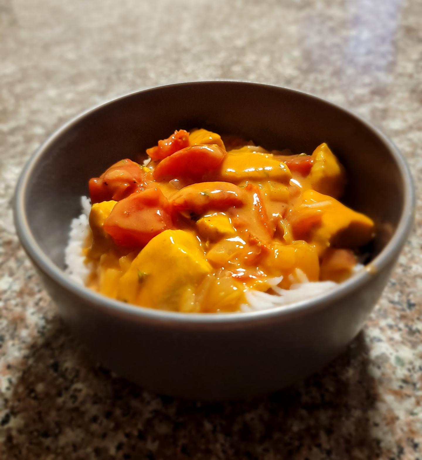 Thai coconut curry over basmati rice FoodPorn