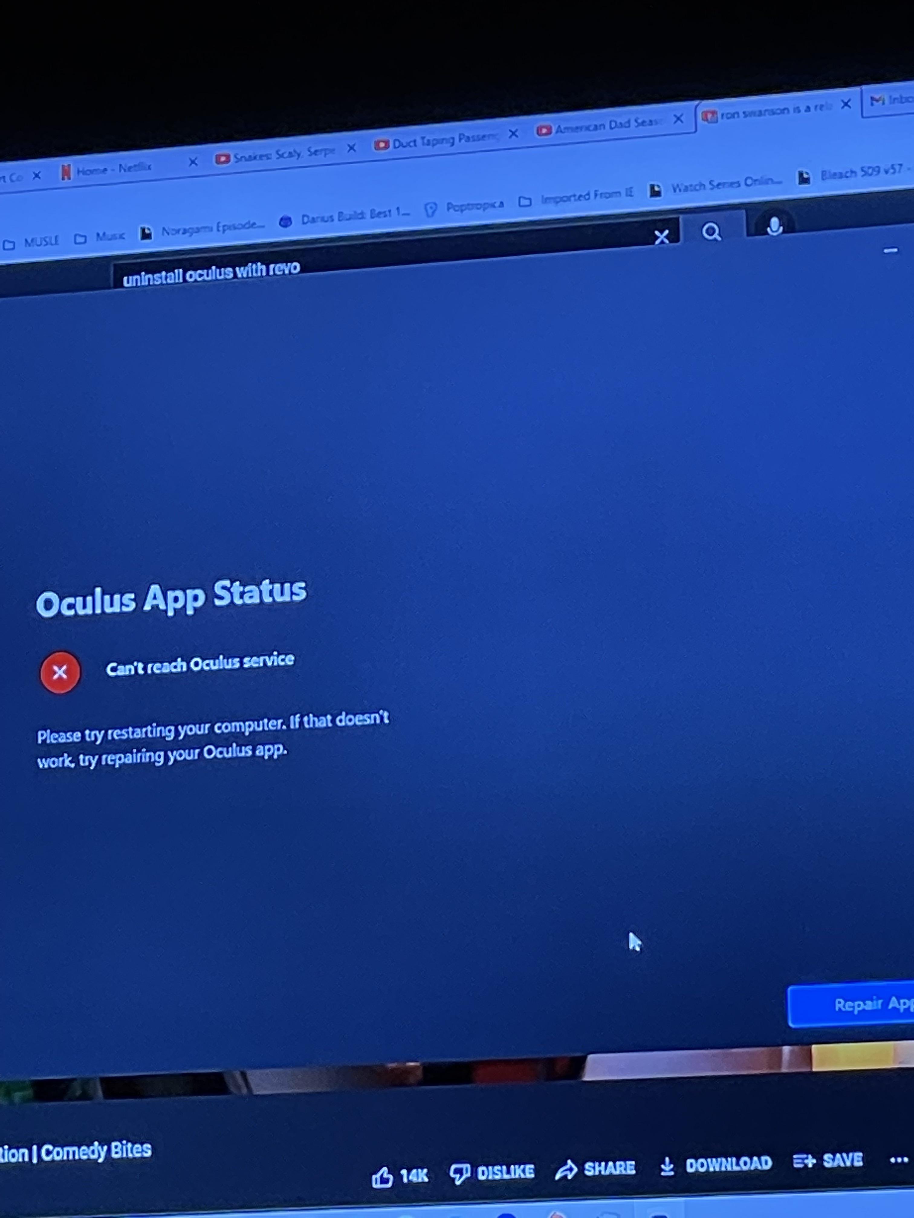 “Can’t reach oculus service” r/oculus