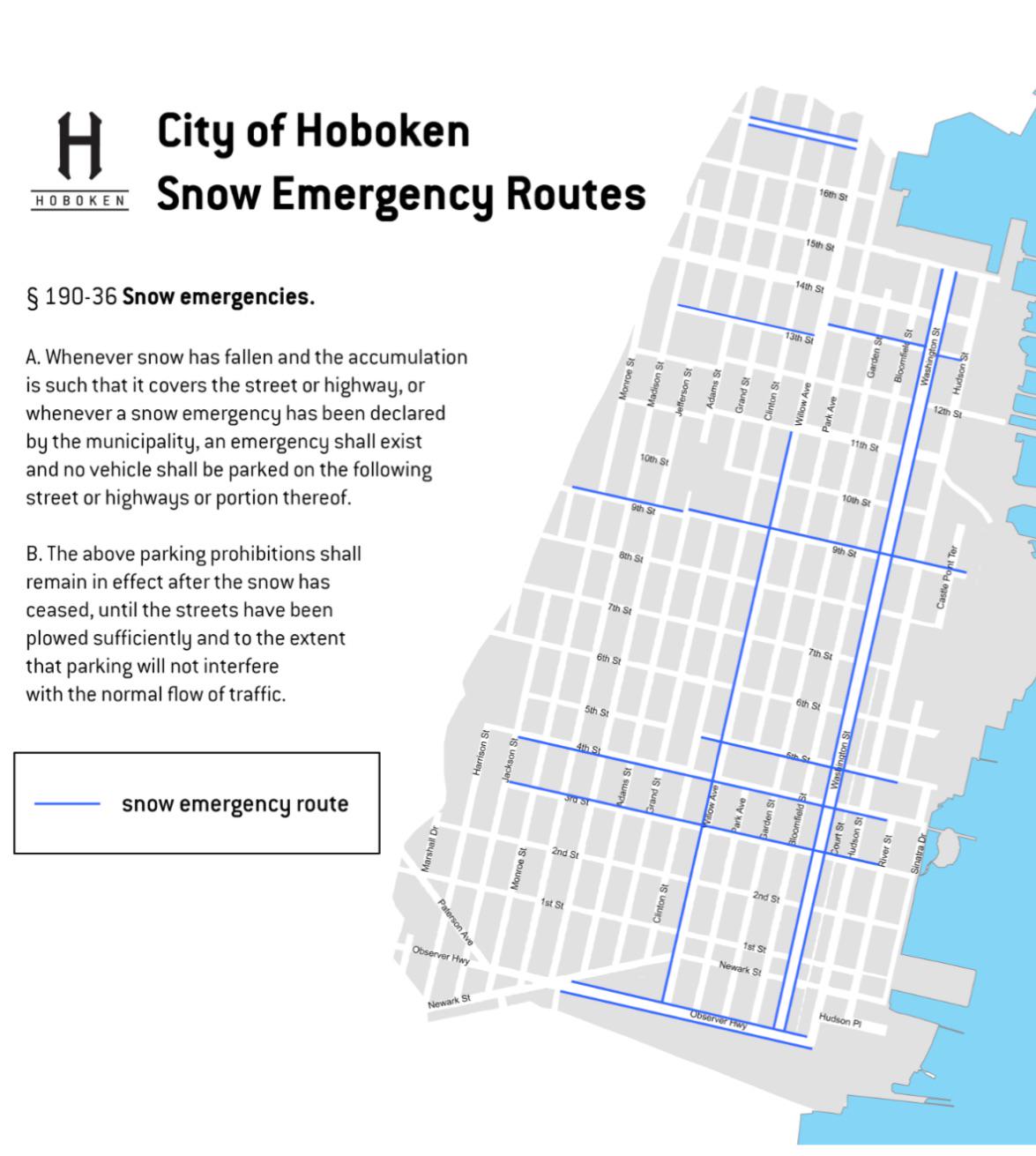 PSA Move your car Hoboken snow routes r/Hoboken