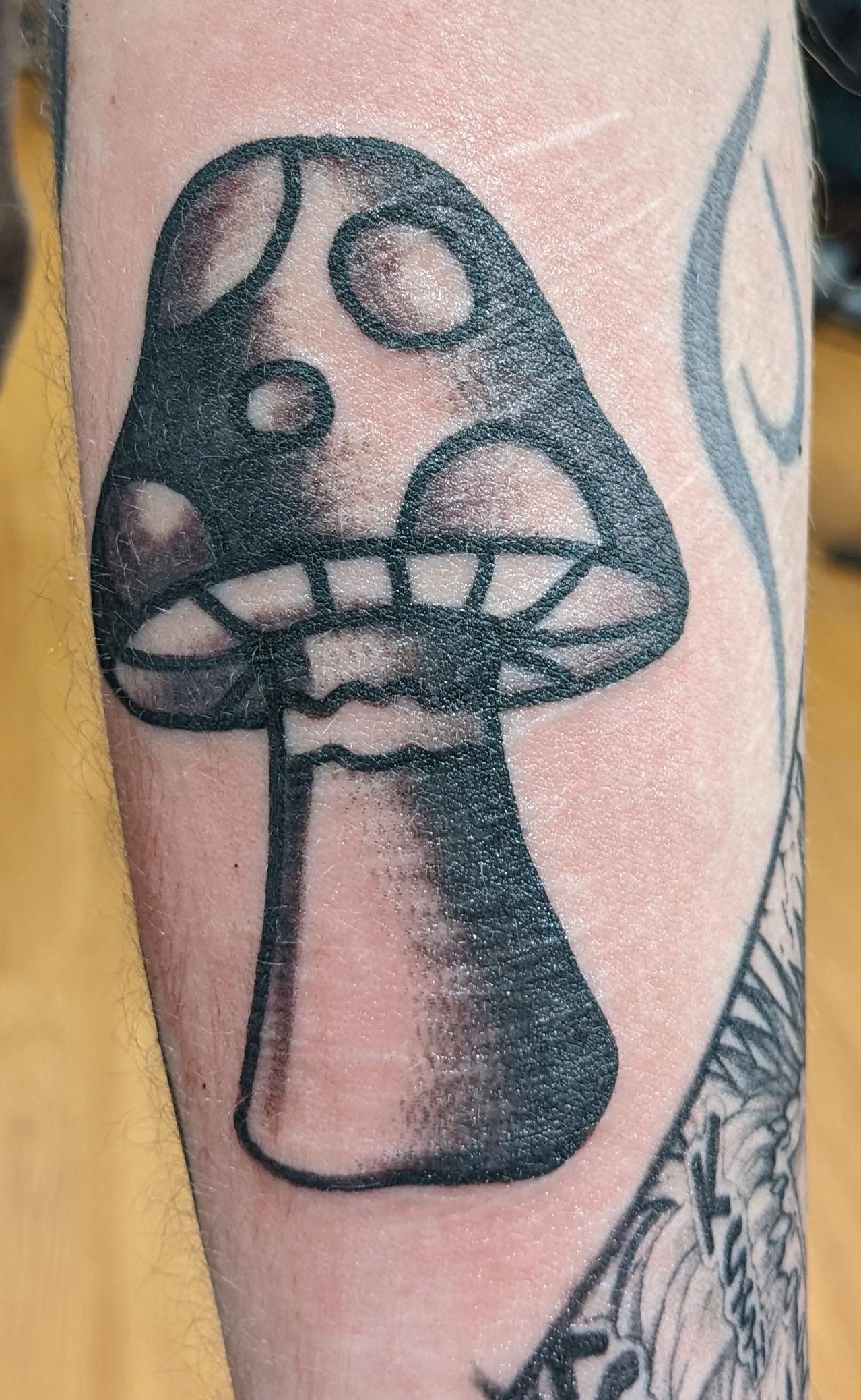 Lil mushroom, Depot Town Tattoo (Ypsilanti, MI) r/tattoos