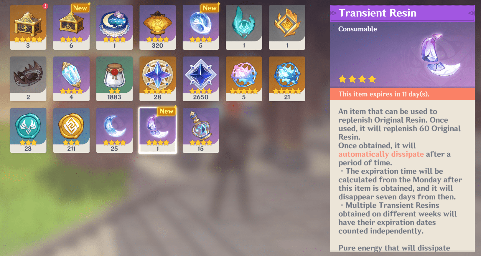 Transient Resin [My first TR and yes I had 1200 points] r/Genshin_Impact