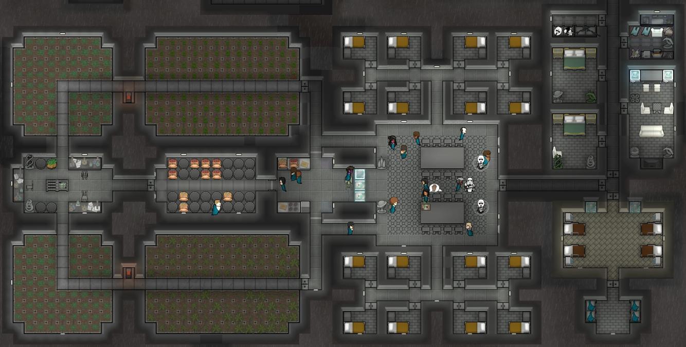 Self contained prison with capacity for 16 prisoners and 3 wardens