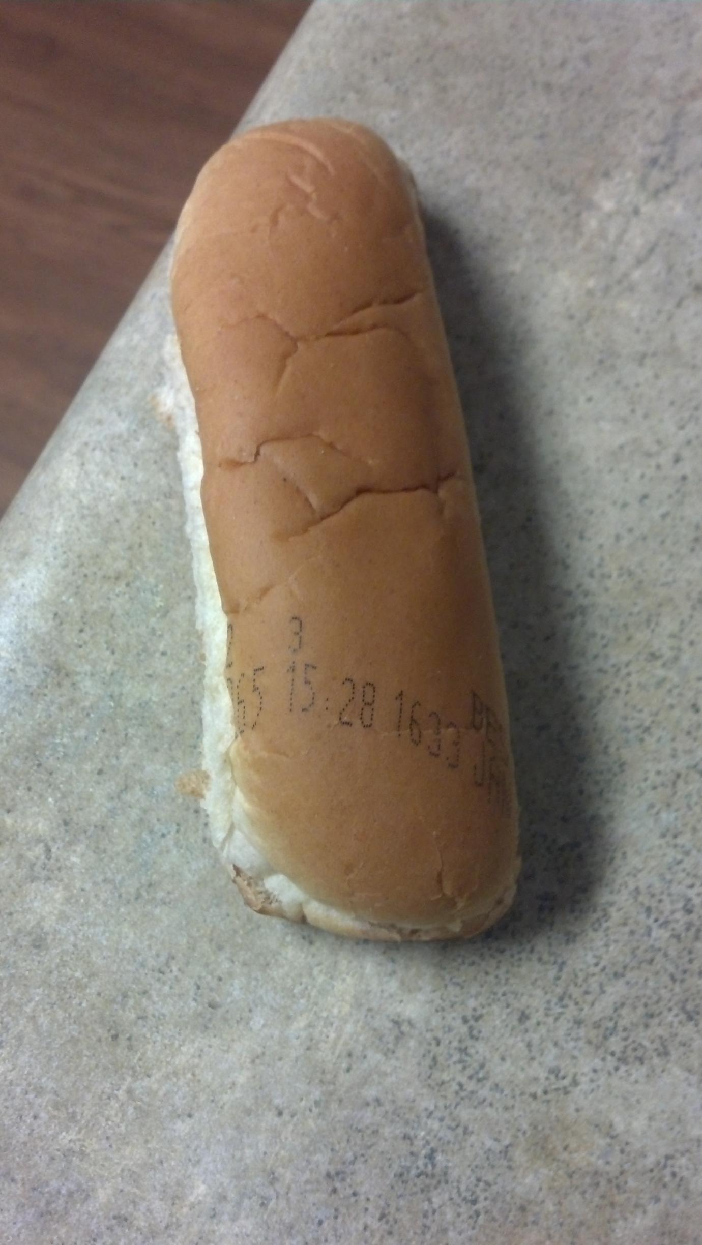My hot dog bun had it's own expiration date printed on it. r