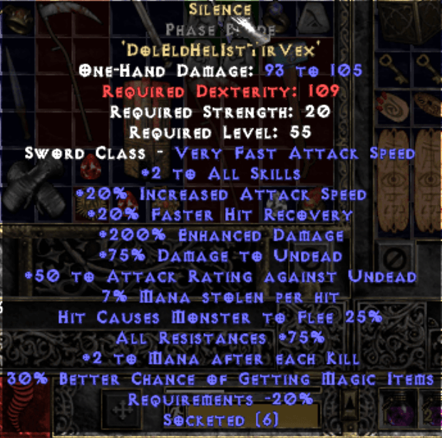 Created Silence runeword without cleansing aura. Did I do something wrong? pathofdiablo