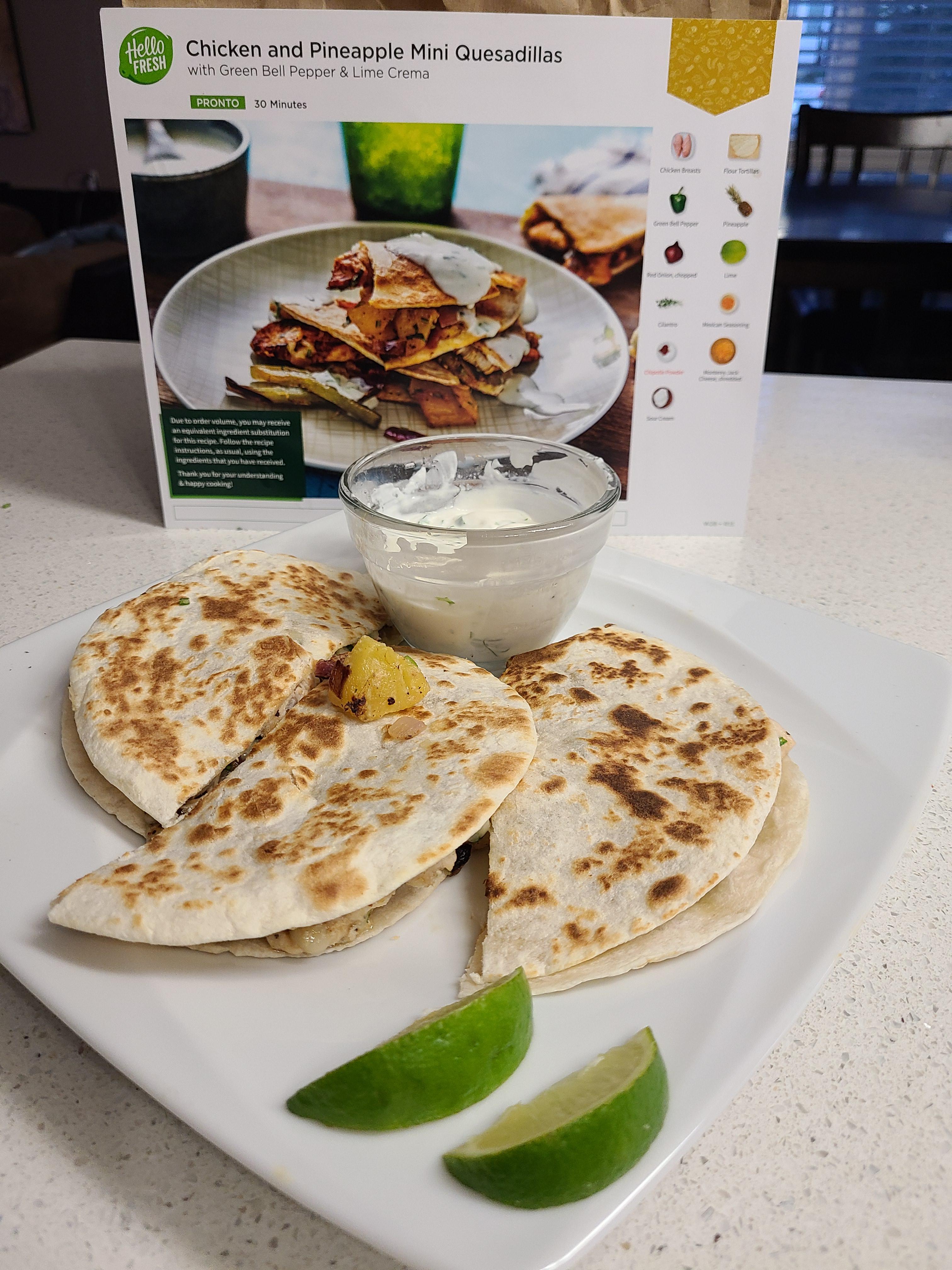 Chicken and Pineapple Mini Quesadillas r/hellofresh