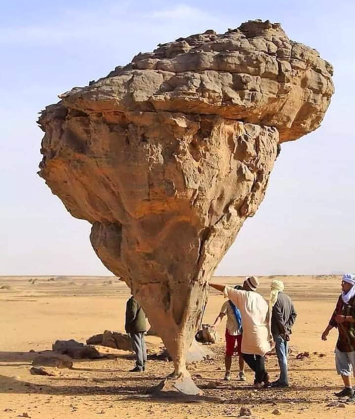 Unusual 'Mushroom rock' (also called Pedestal rock) in Tamanrasset