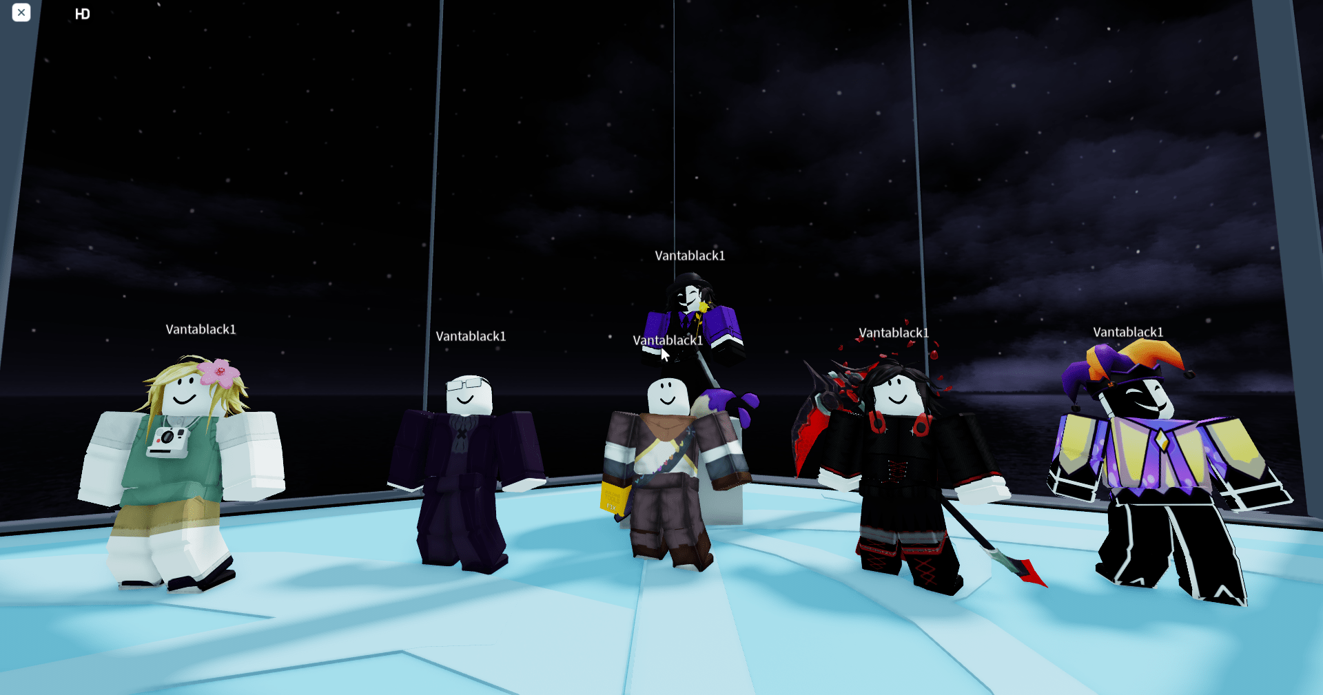 Roblox Avatars. (Basil, XGaster, Ink Sans, Vanta, Ruby Rose, Dimentio