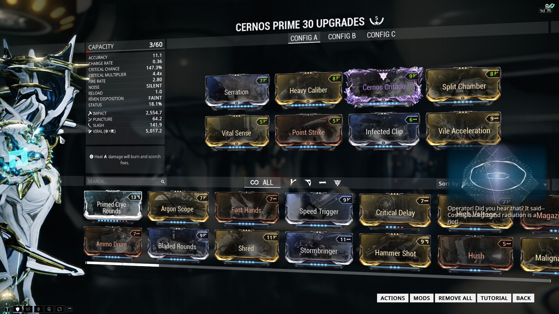 My Cernos Prime Build. Warframe