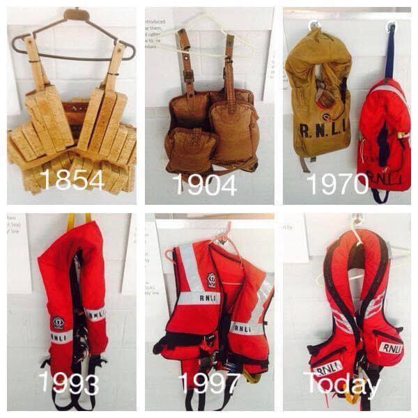 Saw this today, evolution of RNLI life jackets through the years r