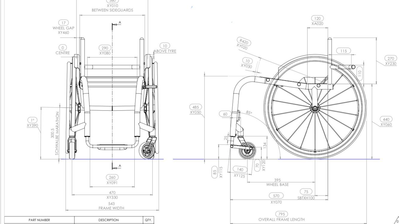 Custom wheelchair Cad drawings r/wheelchairs