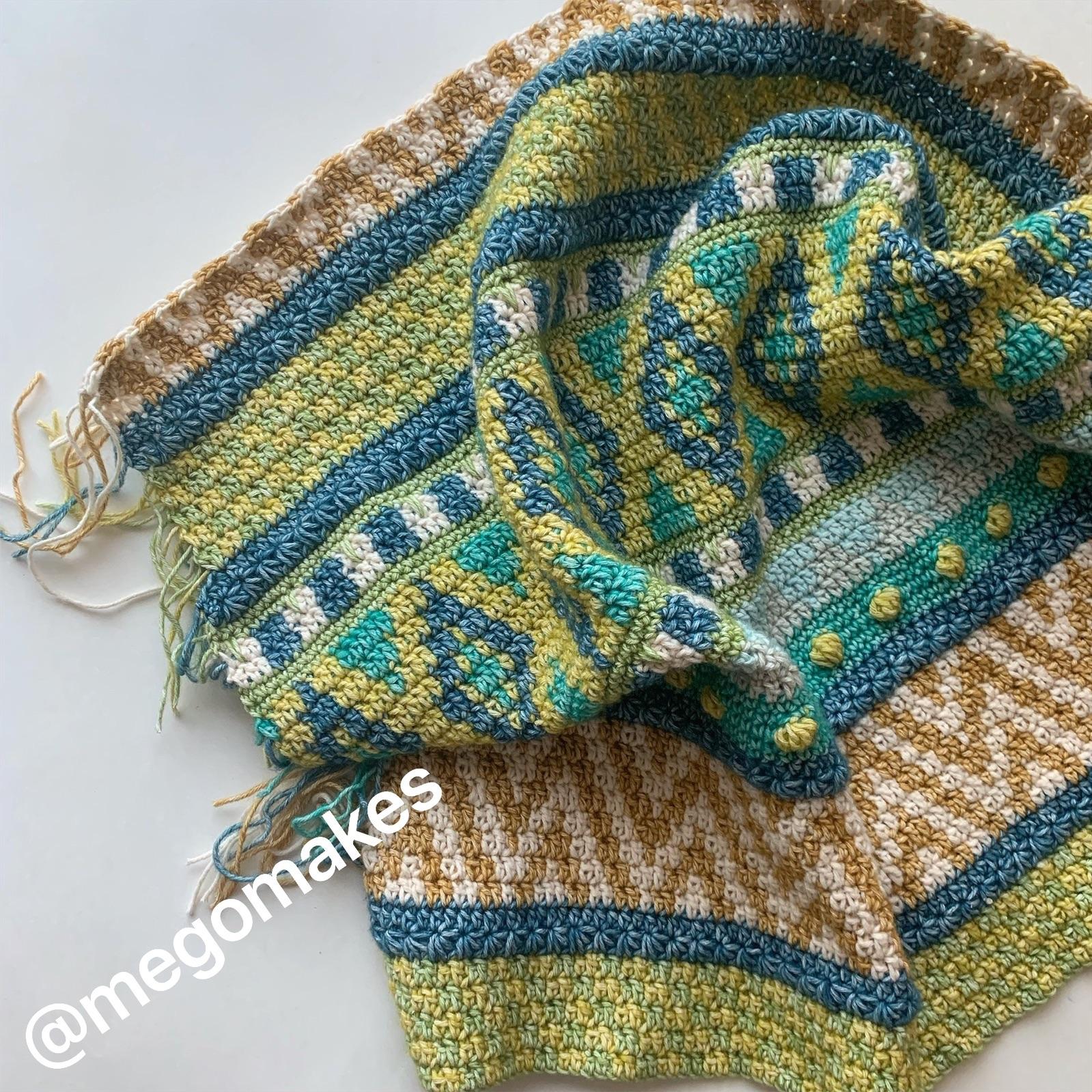 Second attempt at this tapestry crochet blanket while await my little