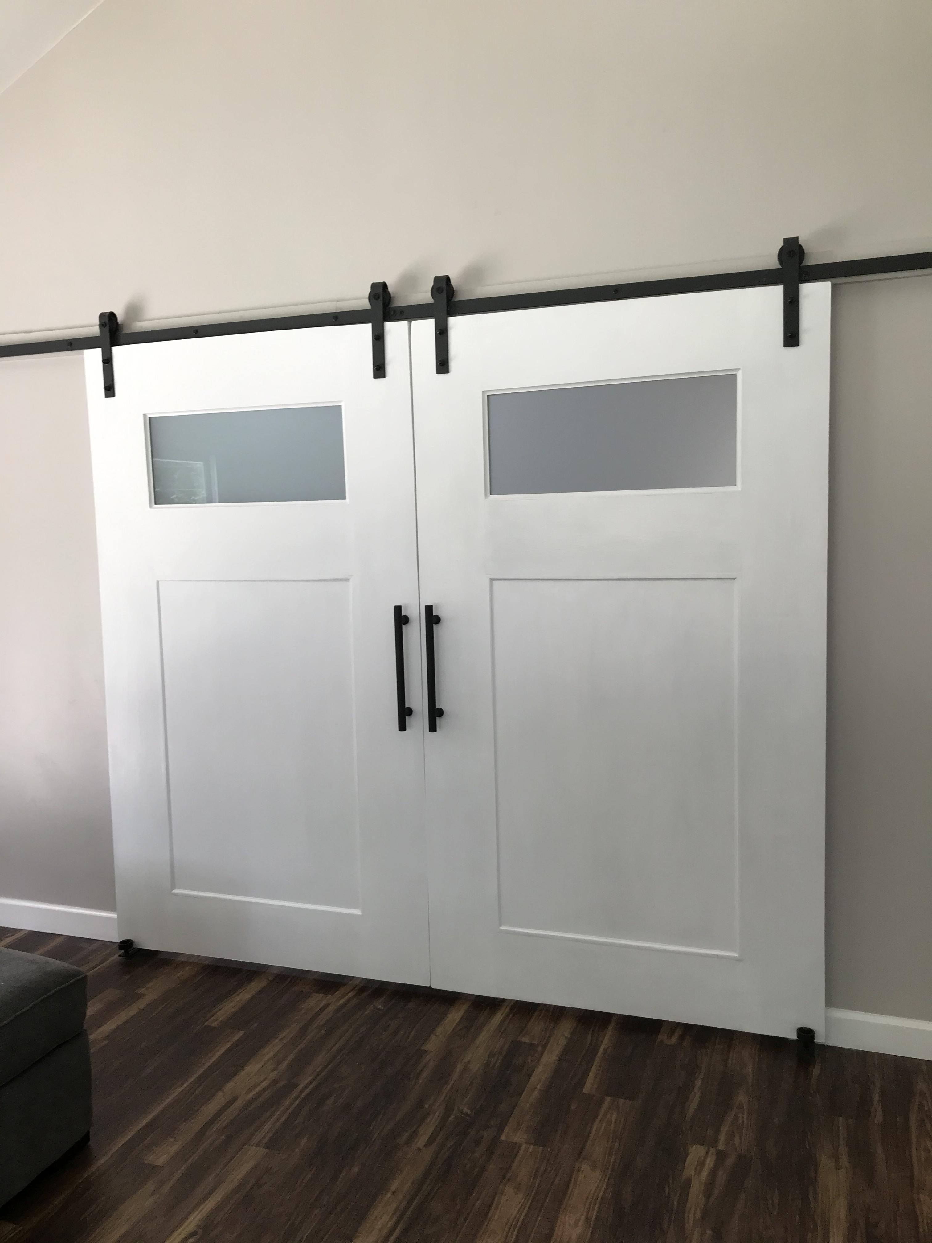 Custom barn doors built and installed. r/woodworking
