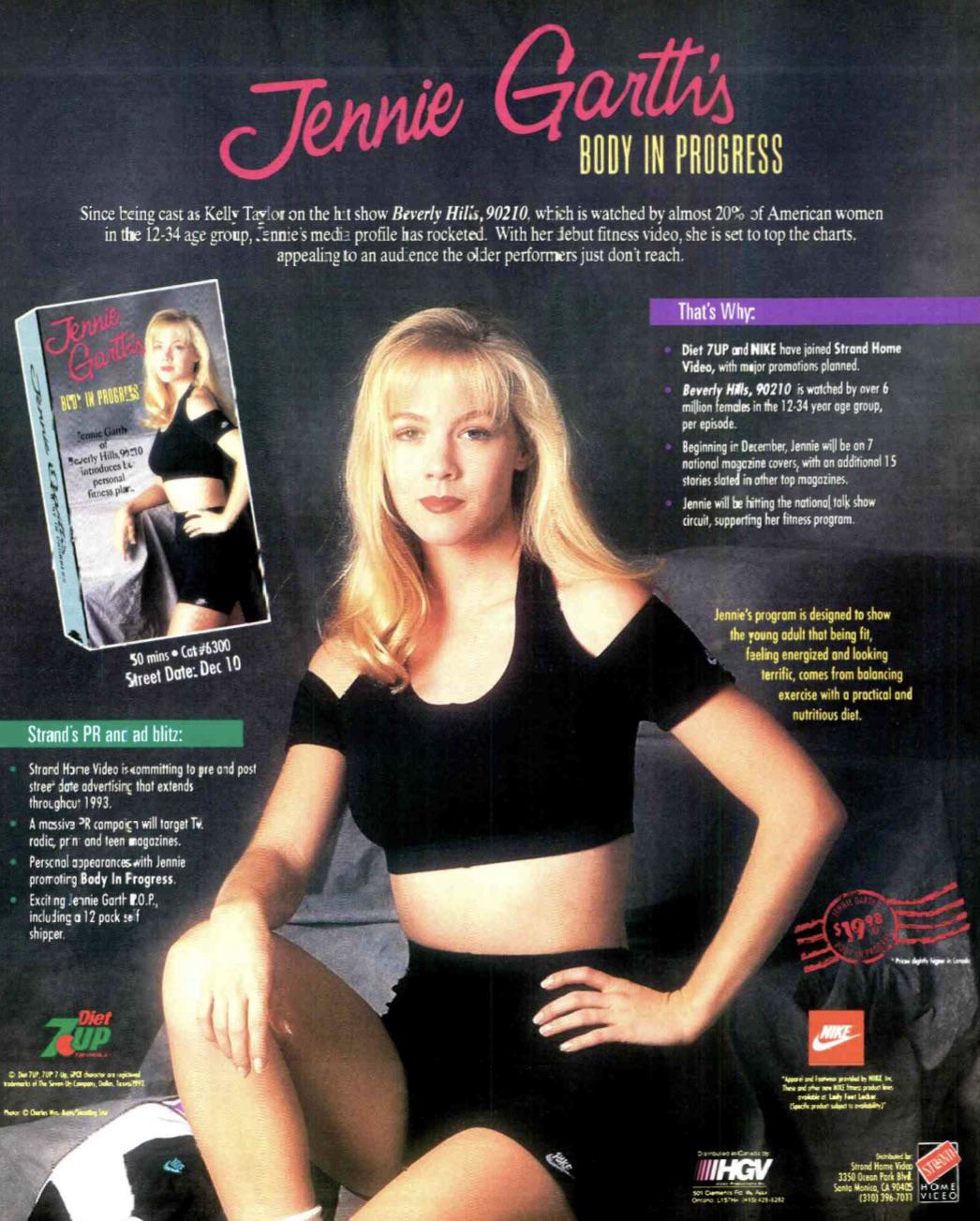 Ad for Jennie Garth’s Body In Progress video, 1992 : BeverlyHills90210