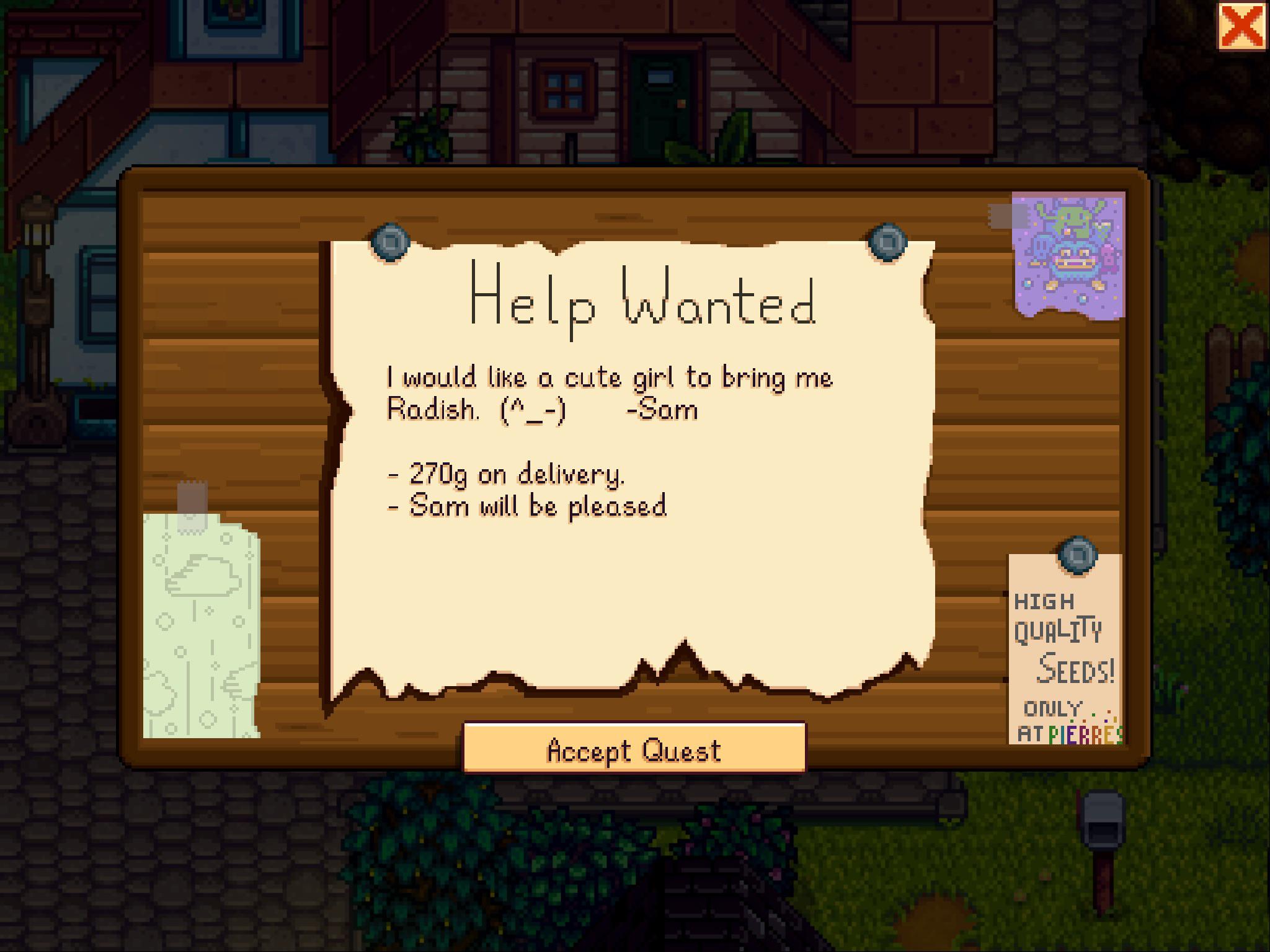 Is Sam really flirting with me on the town bulletin board? …. It’s