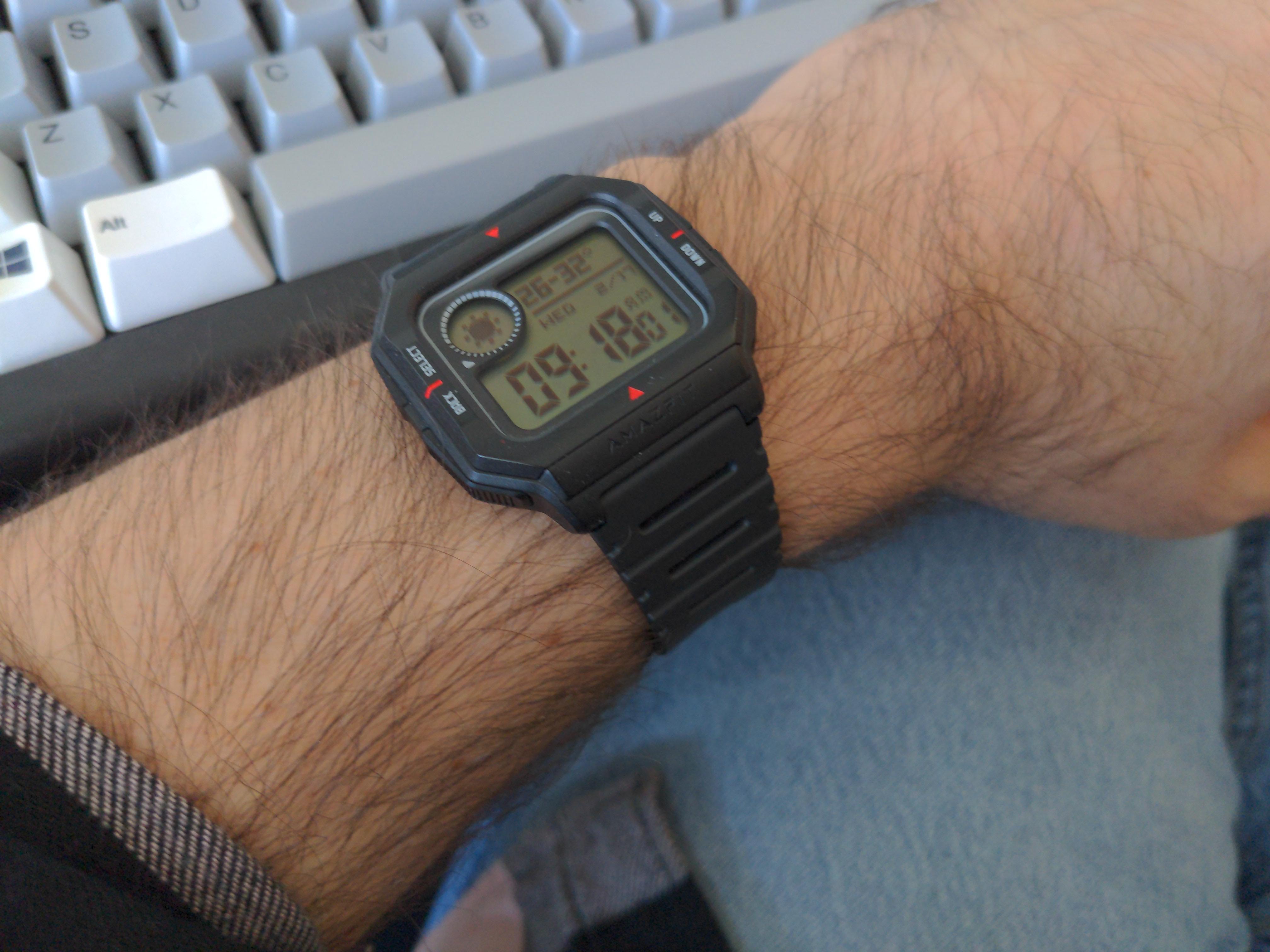 The Casio calculator watch band is the correct band for the Neo amazfit