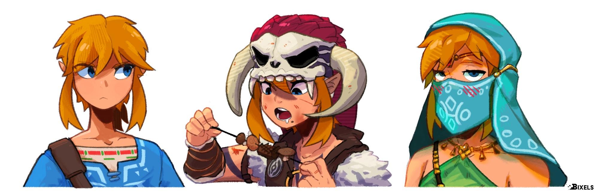 I drew BOTW Link in some different outfits! r/zelda