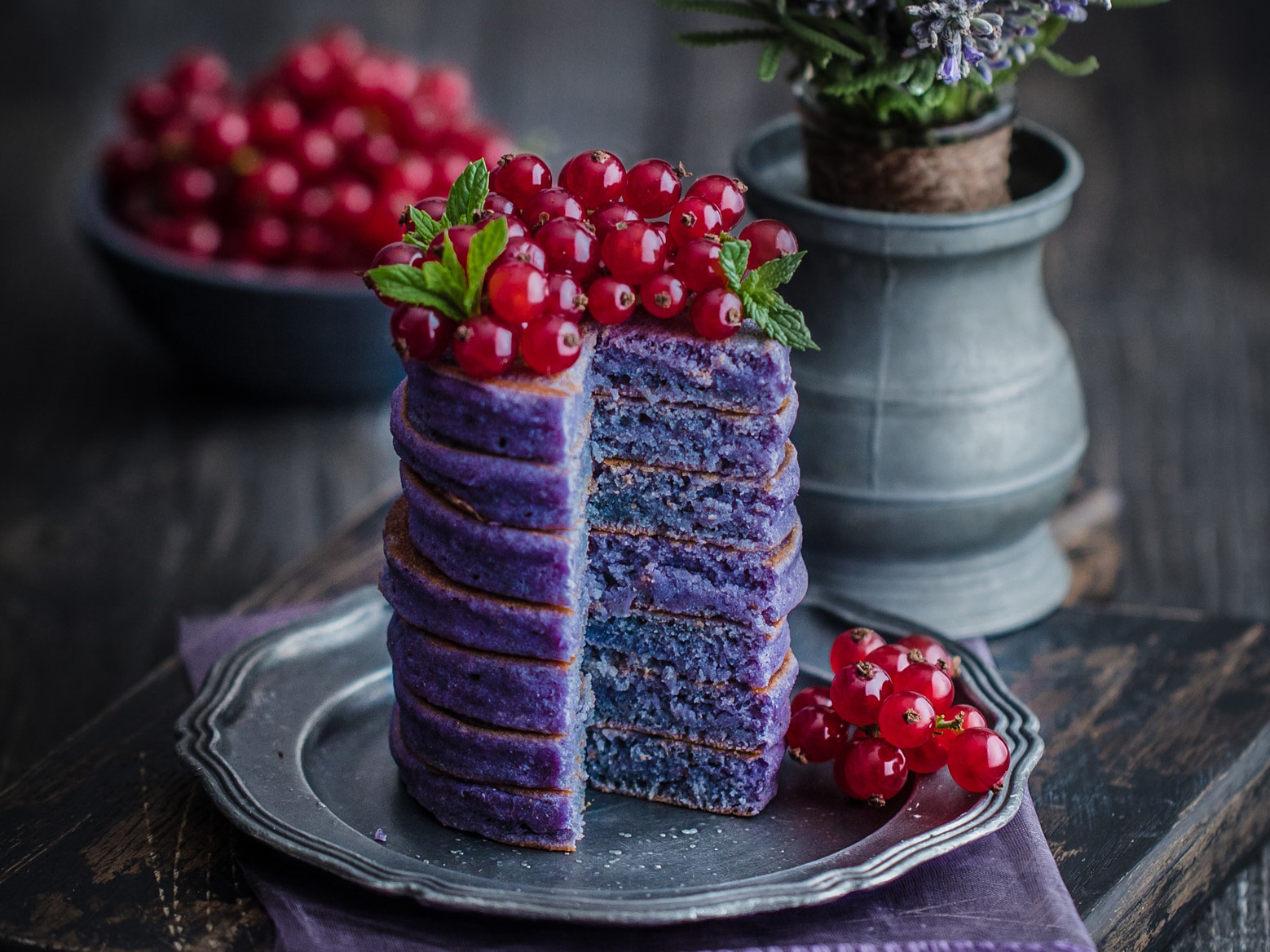 Purple pancakes with tigernut flour r/veganrecipes