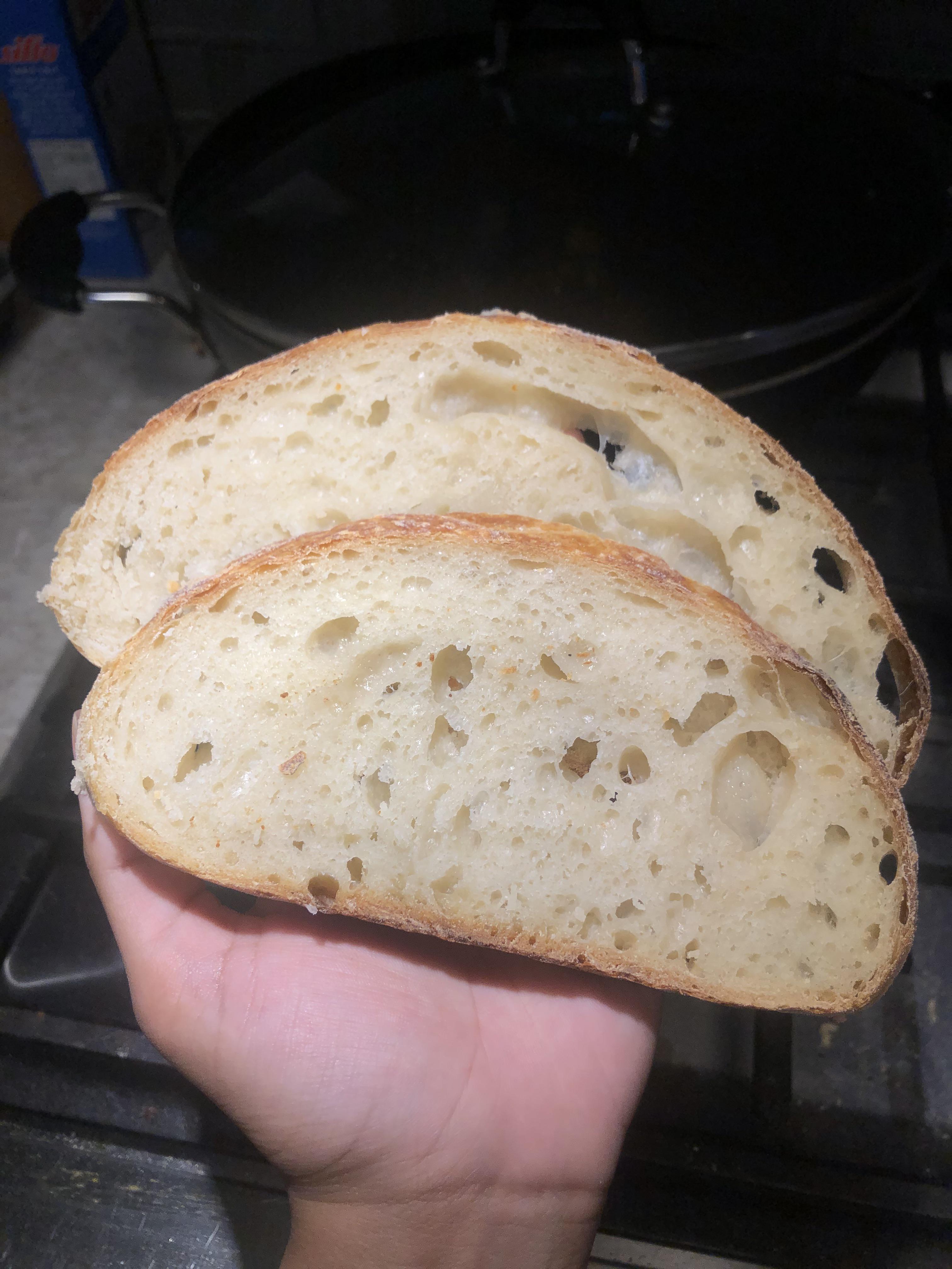 help 😭 why is my dough kinda gummy? The crumb is perfect