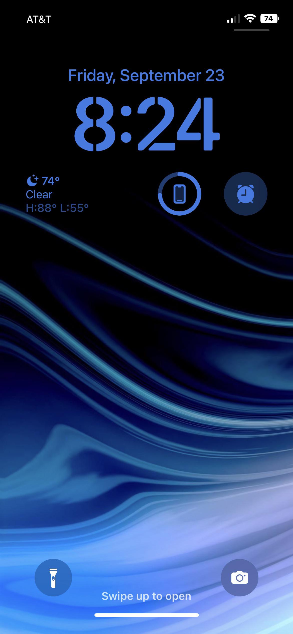 Blue Lockscreen + Pacific Blue iPhone 12 Pro + Deep Navy Apple Silicone