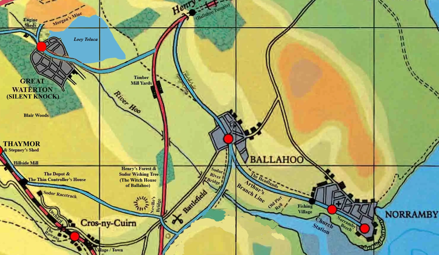Map of Great Waterton and the Surrounding Area. r/thomasthetankengine