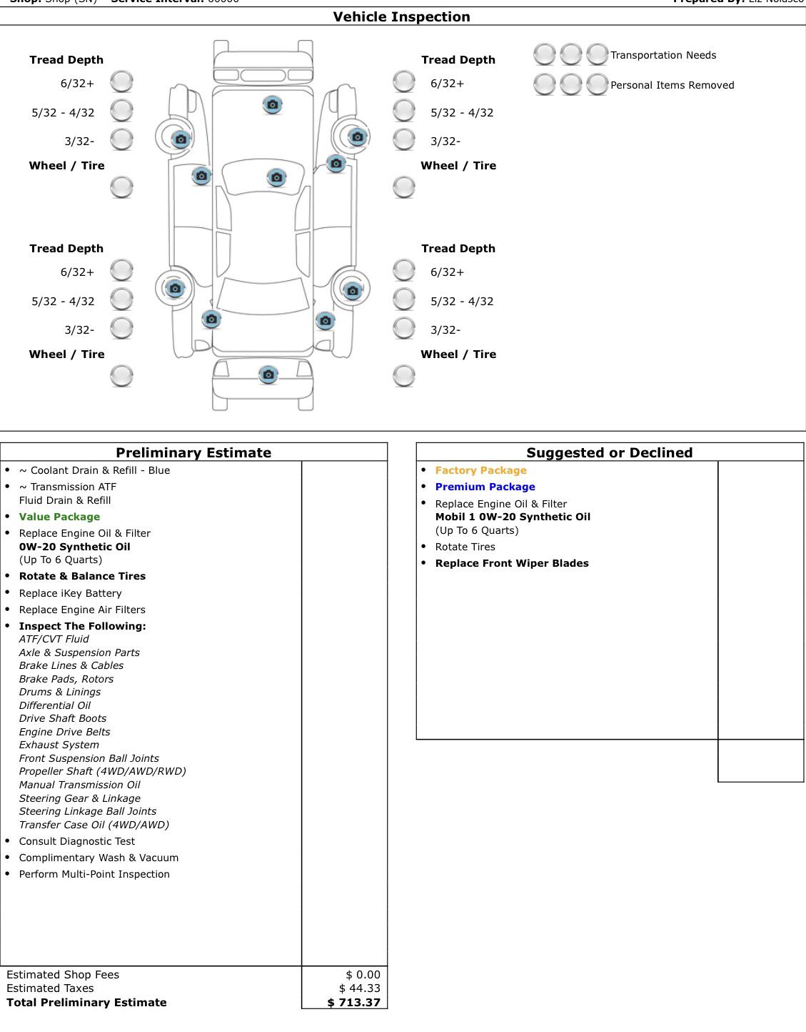 60k mile service cost. am i getting jerked around for the price? : r