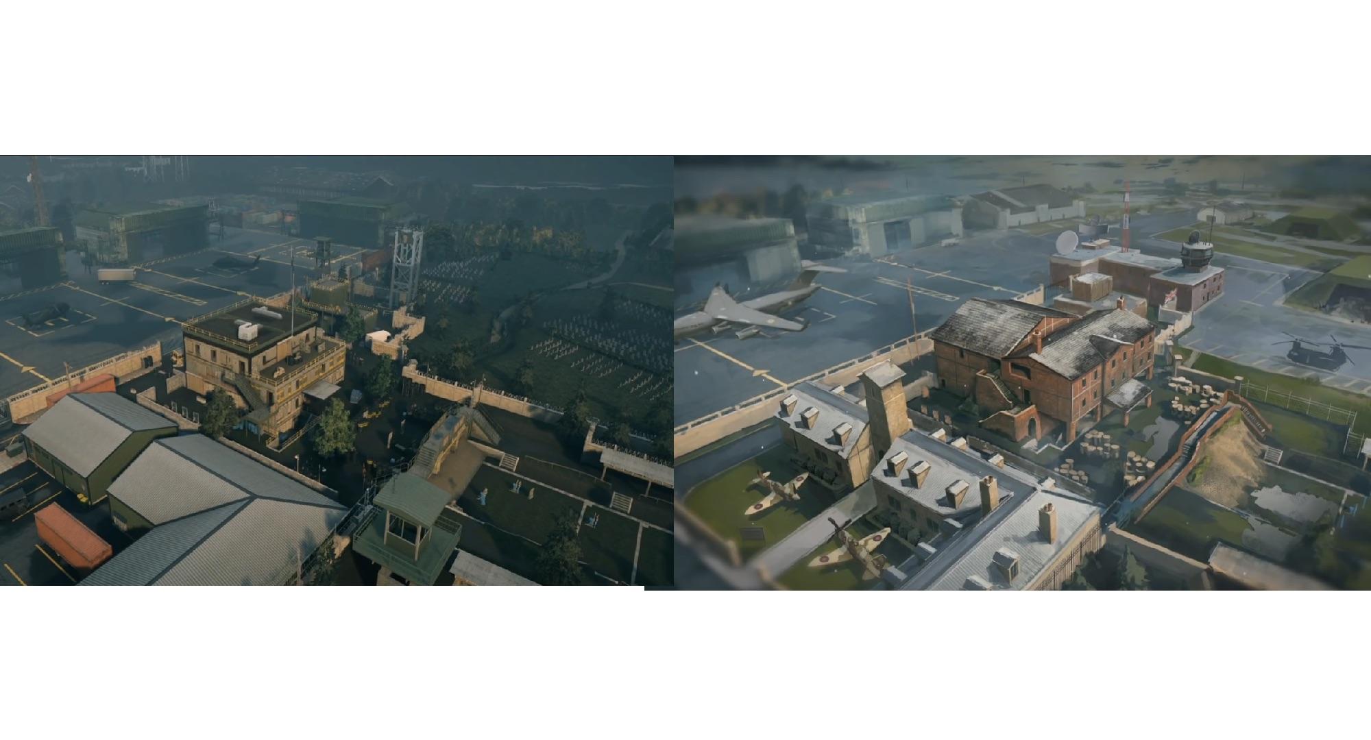 Side by side comparison of new and old Hereford base r/Rainbow6