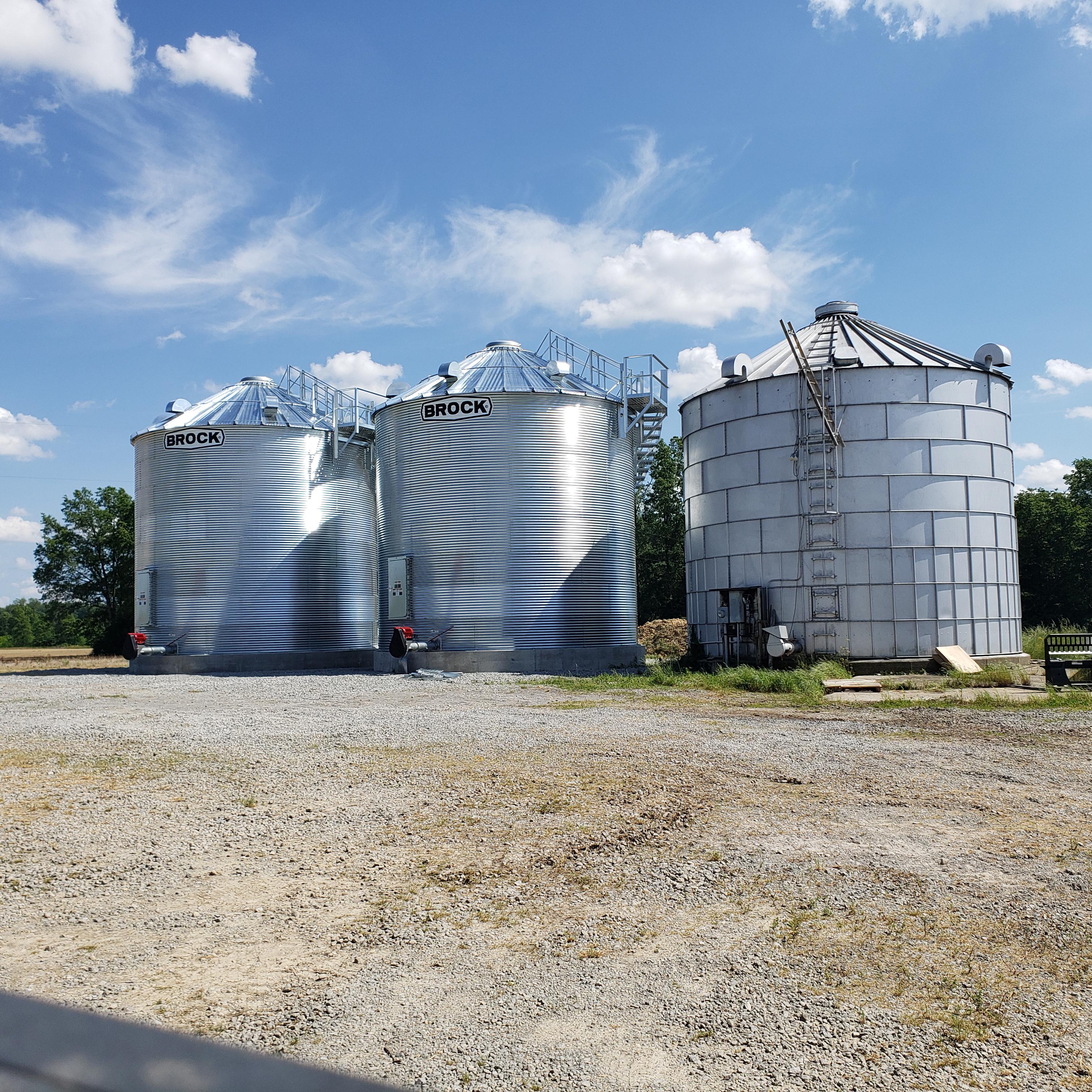 They finished building our new bins today farming