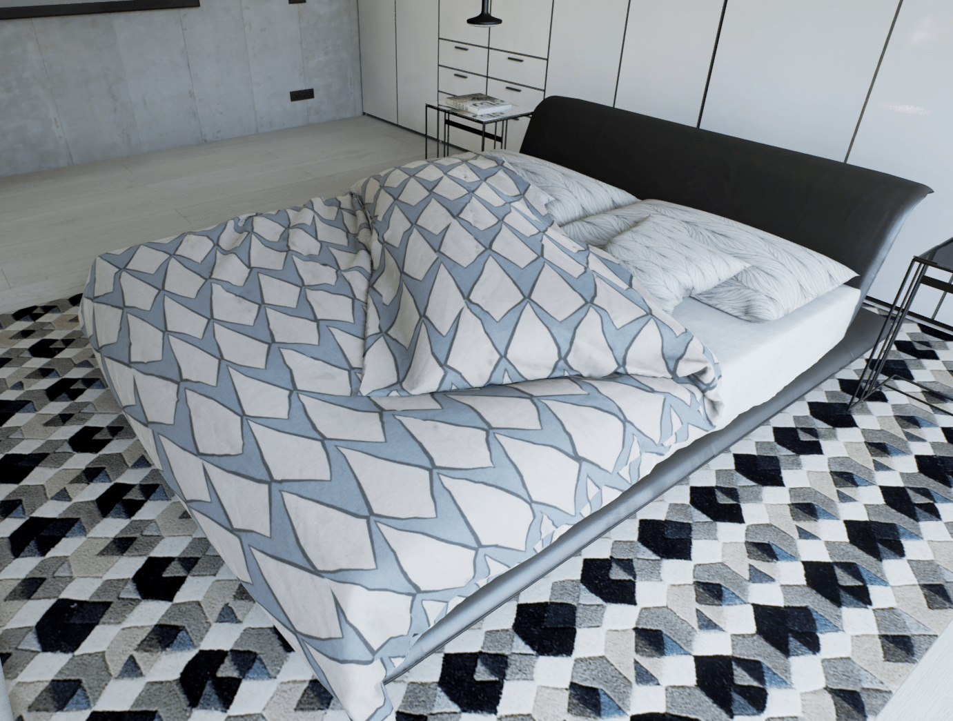 How would I create a thick bed sheet with folds like this? (more in