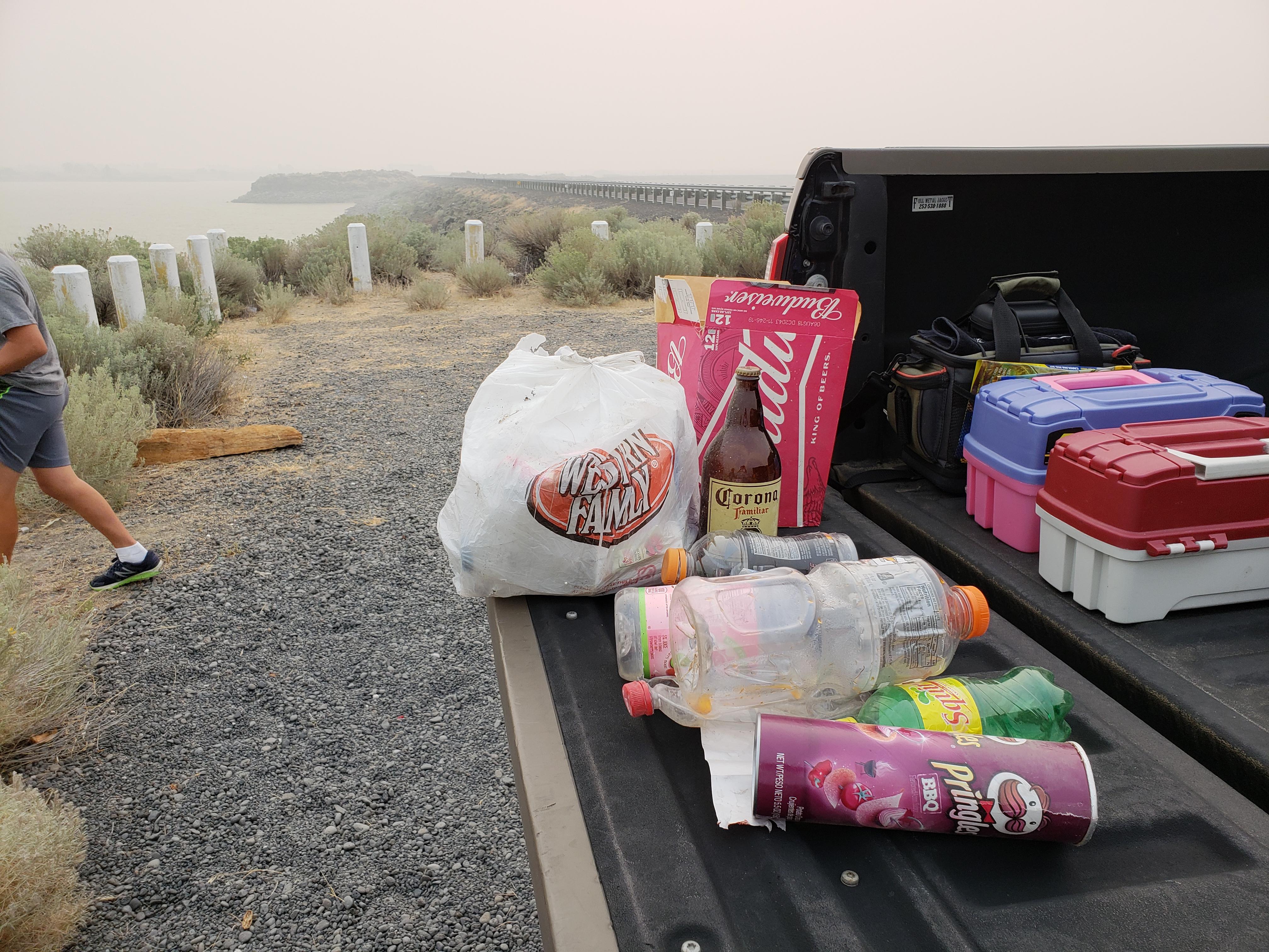 Just some of the litter we picked up today. I wonder if the people that