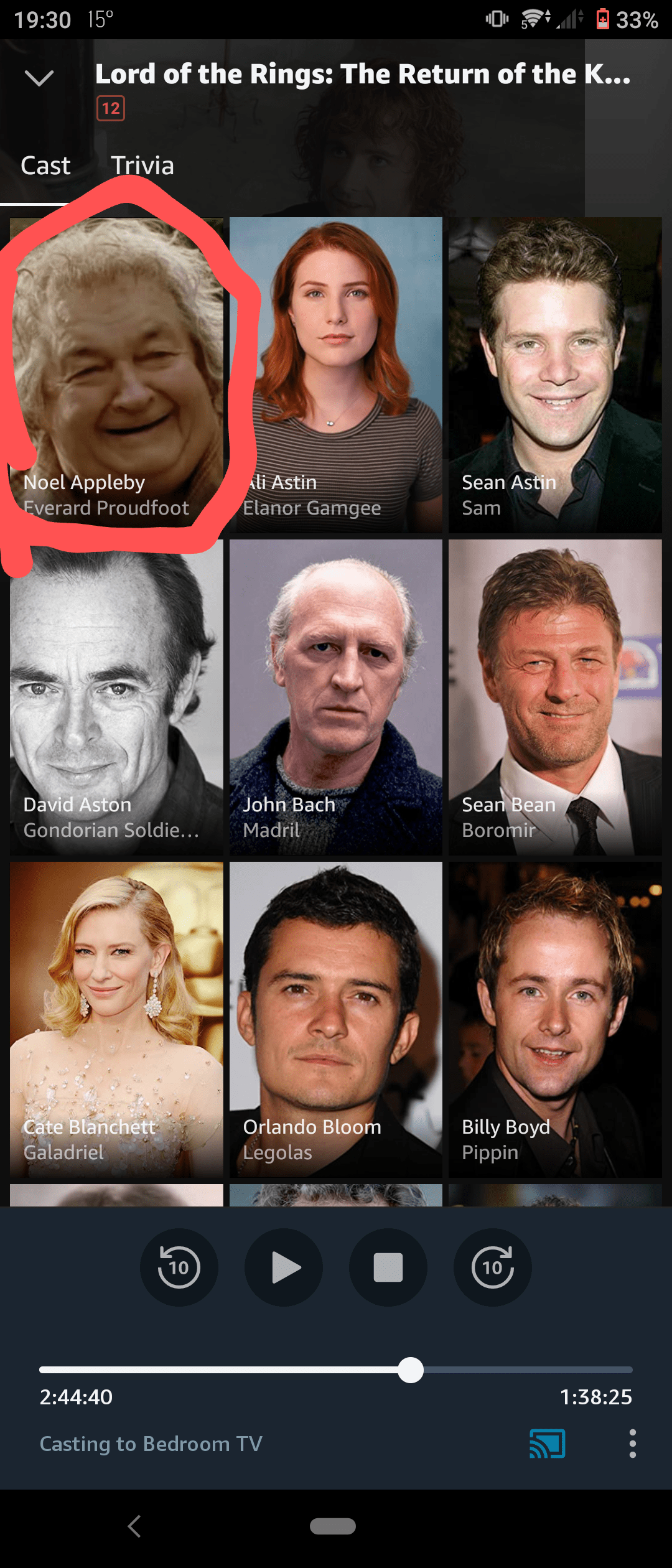 I love how Amazon chooses to order the cast on prime sometimes! r