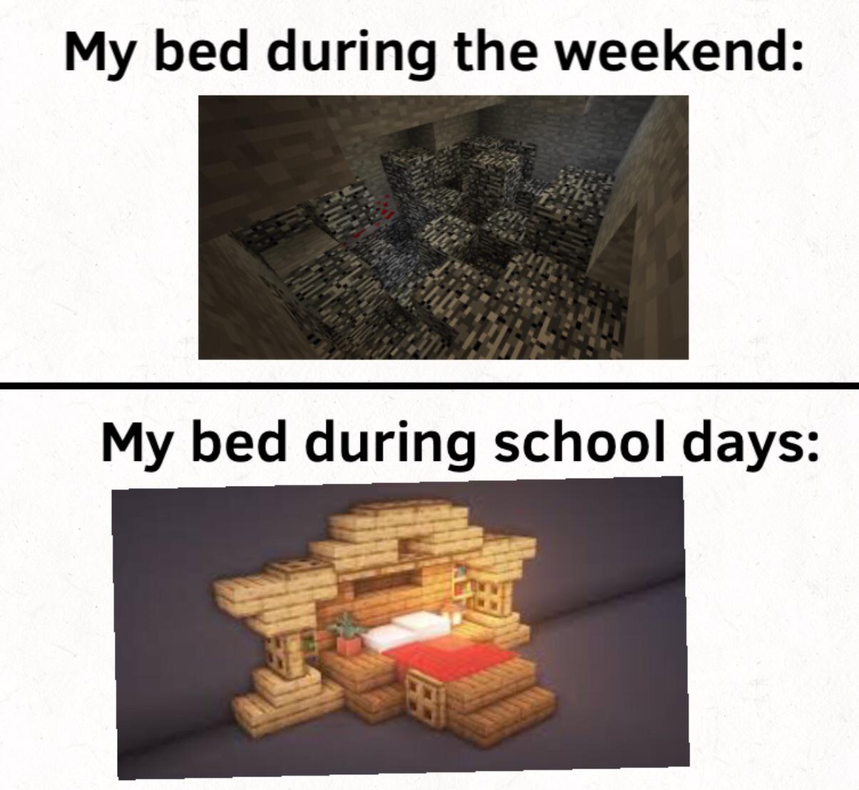 My bed r/MinecraftMemes