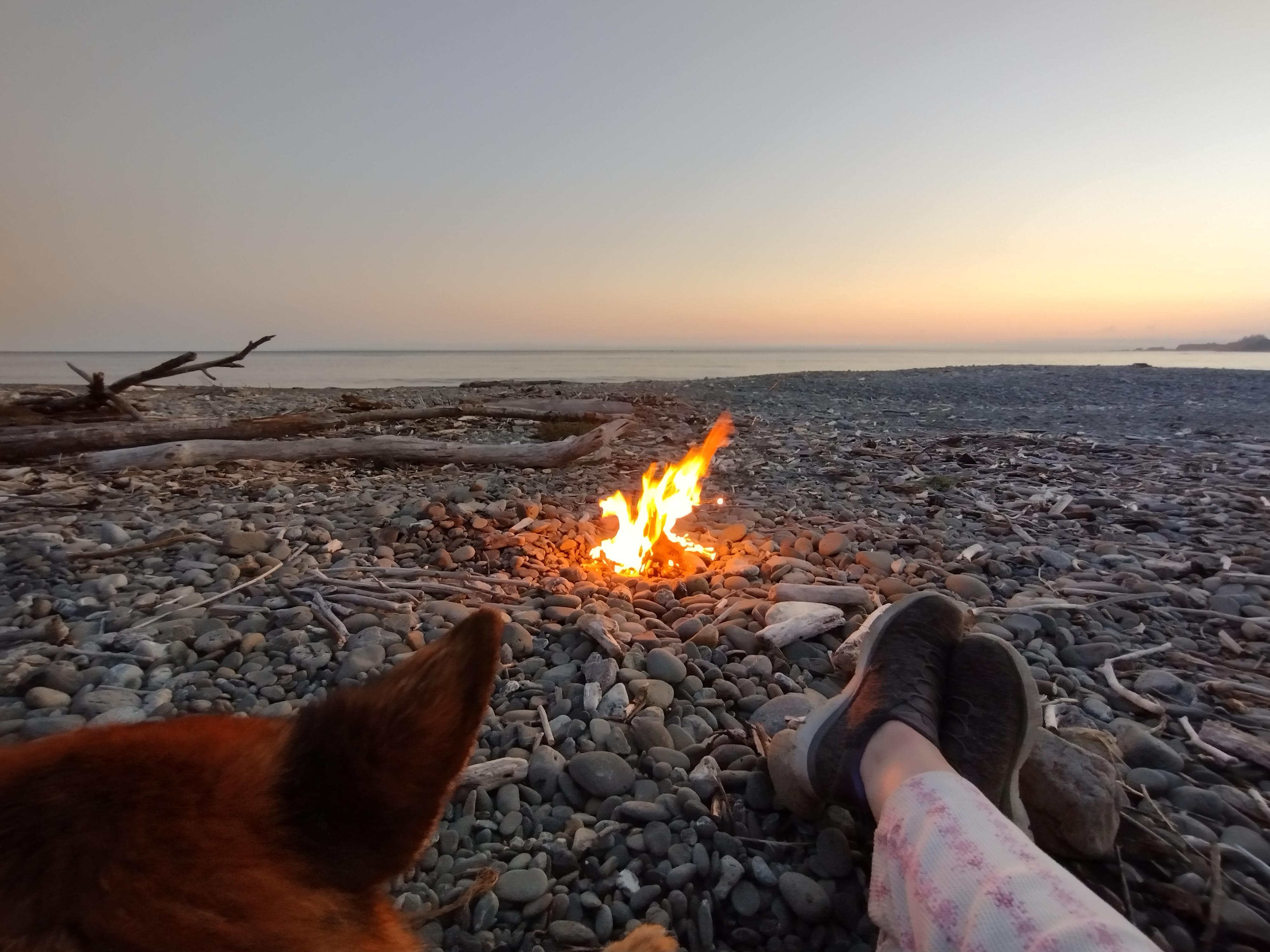 Relaxing in my happy place with my best girl.(There was no fire ban in