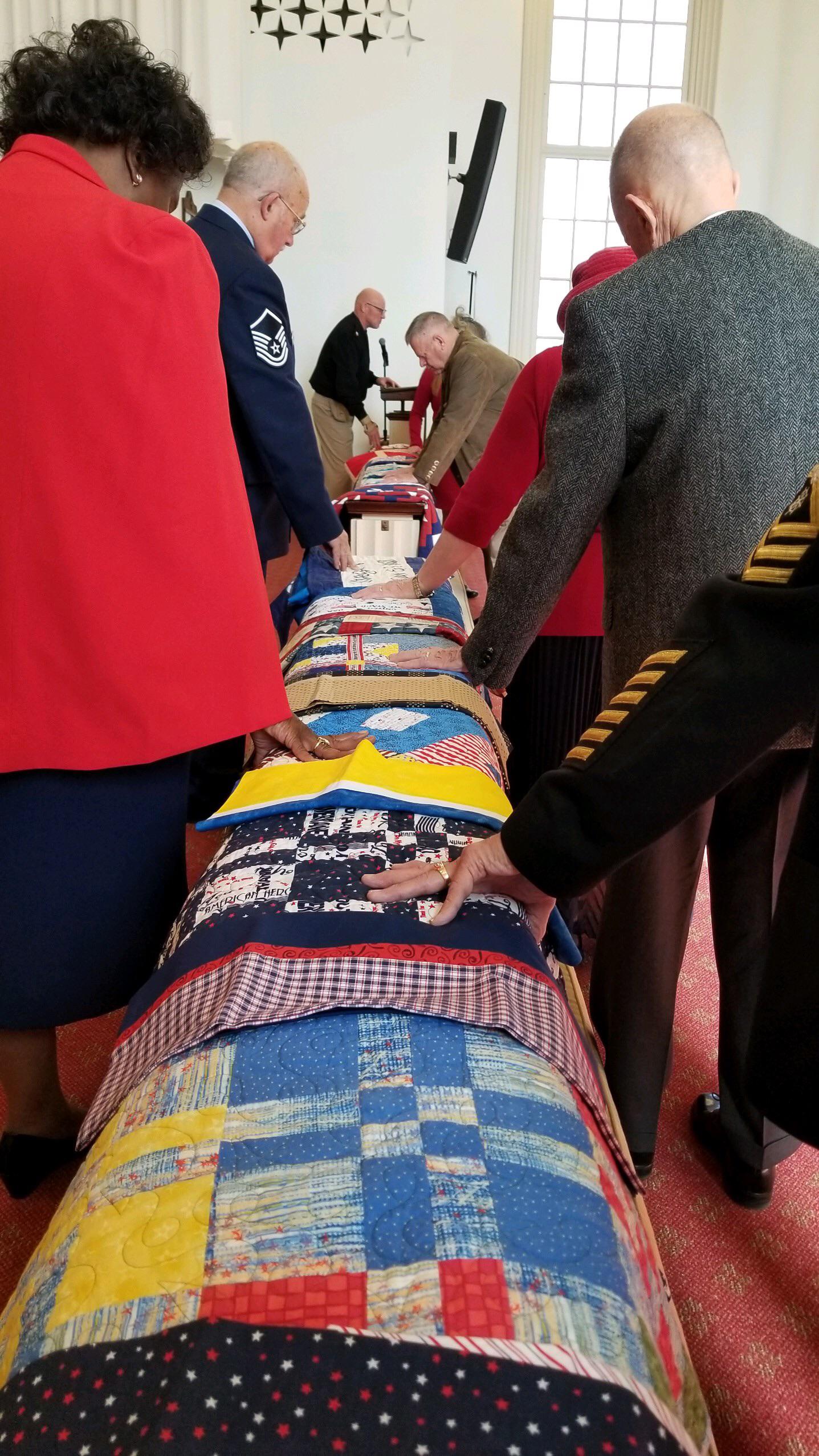 For the past 11 years my mom has made around 400 quilts for wounded