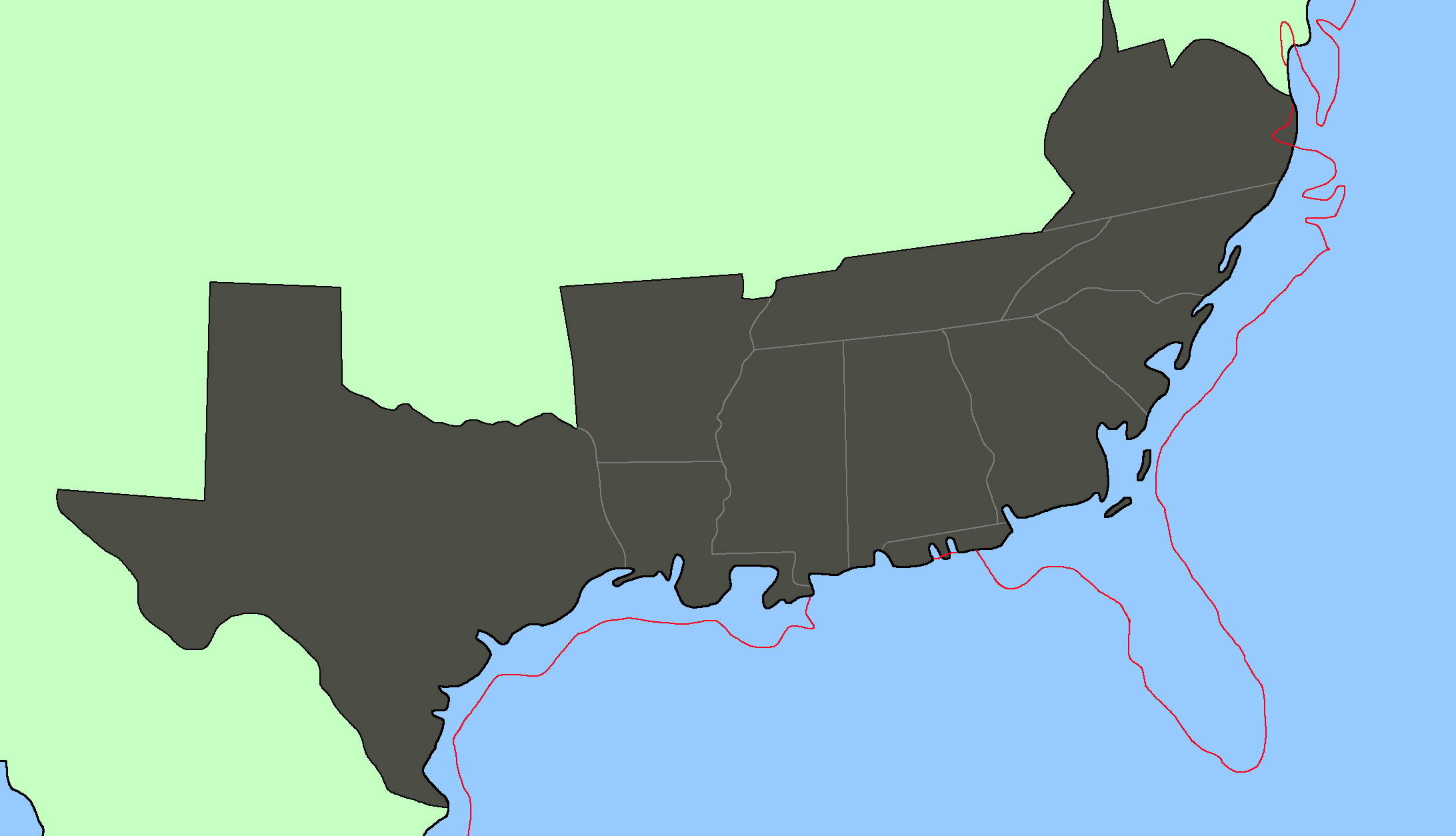 The entirety of the Confederates States on May 21 1861 is ISOT'd back