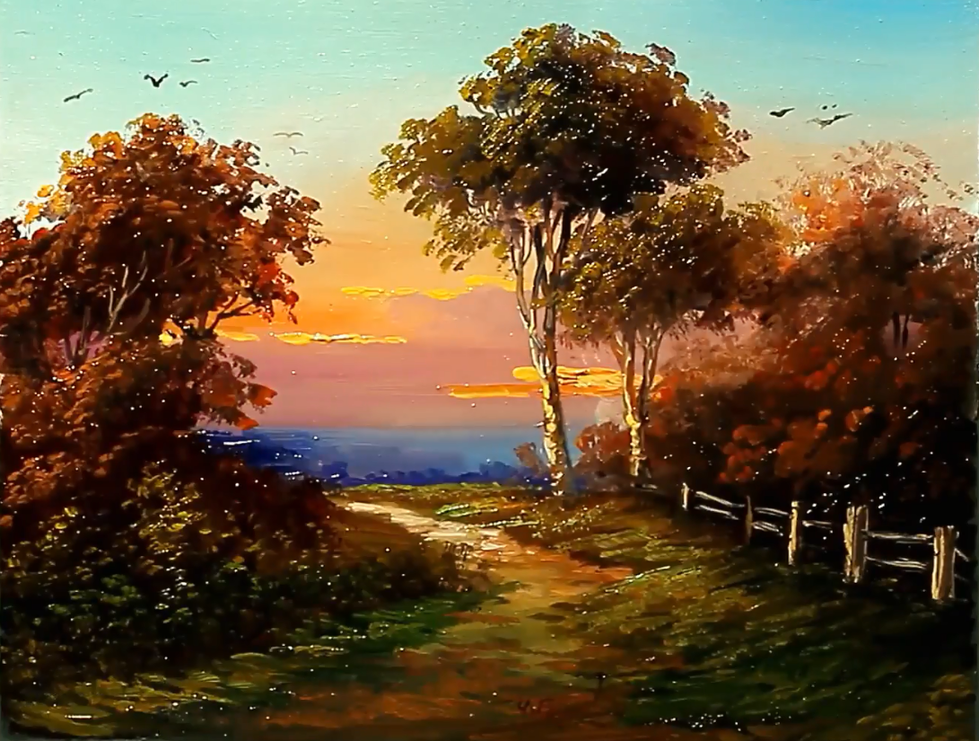 Landscape Painting, Yasser Fayad, Oil On Paper, 2019 r/Art