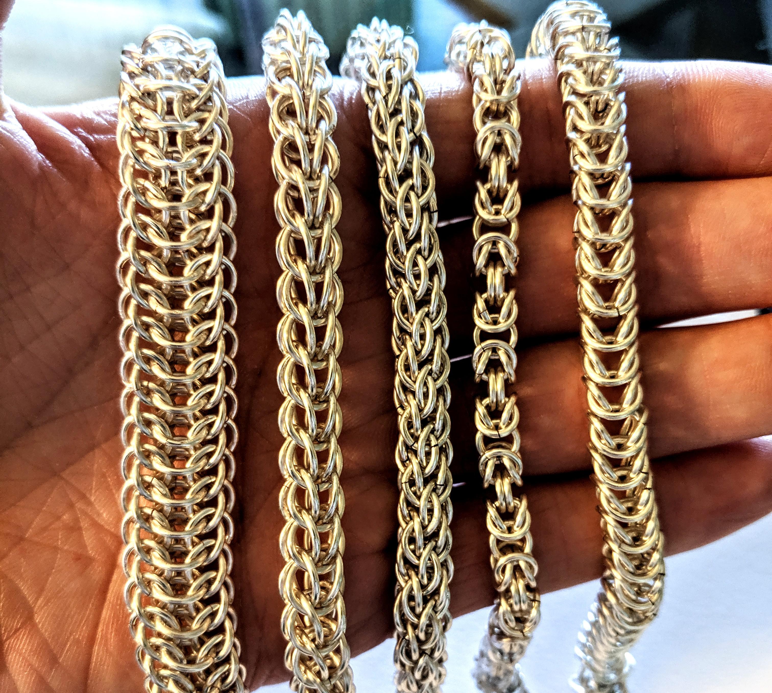 Chainmail bracelets I've been working on r/jewelrymaking