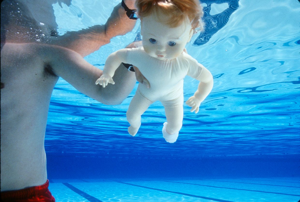 Kirk Weddle took the iconic photograph of the underwater baby for the