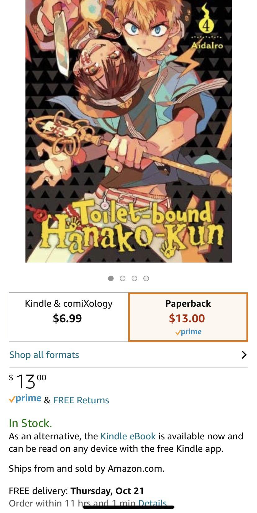 TBHK vol 4 back in stock on Amazon! r/mangadeals